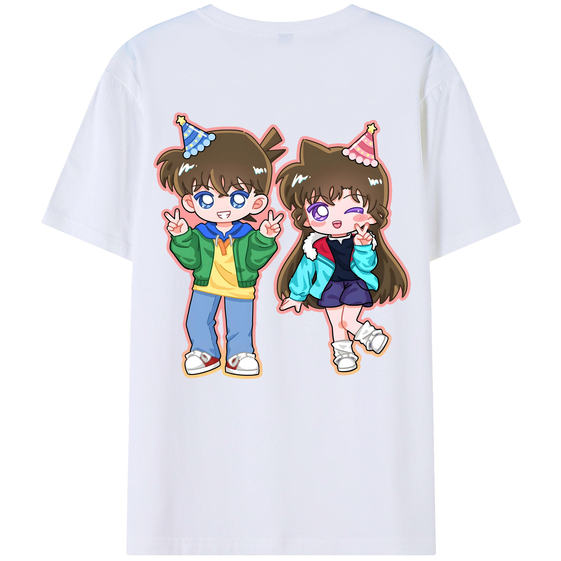（画像用） 名探偵コナン 毛利 蘭 もうり らん、モーリ ラン Detective Conan Rachel Moore 綿100％ メンズ半袖Tシャツ（バックプリント） 通気性