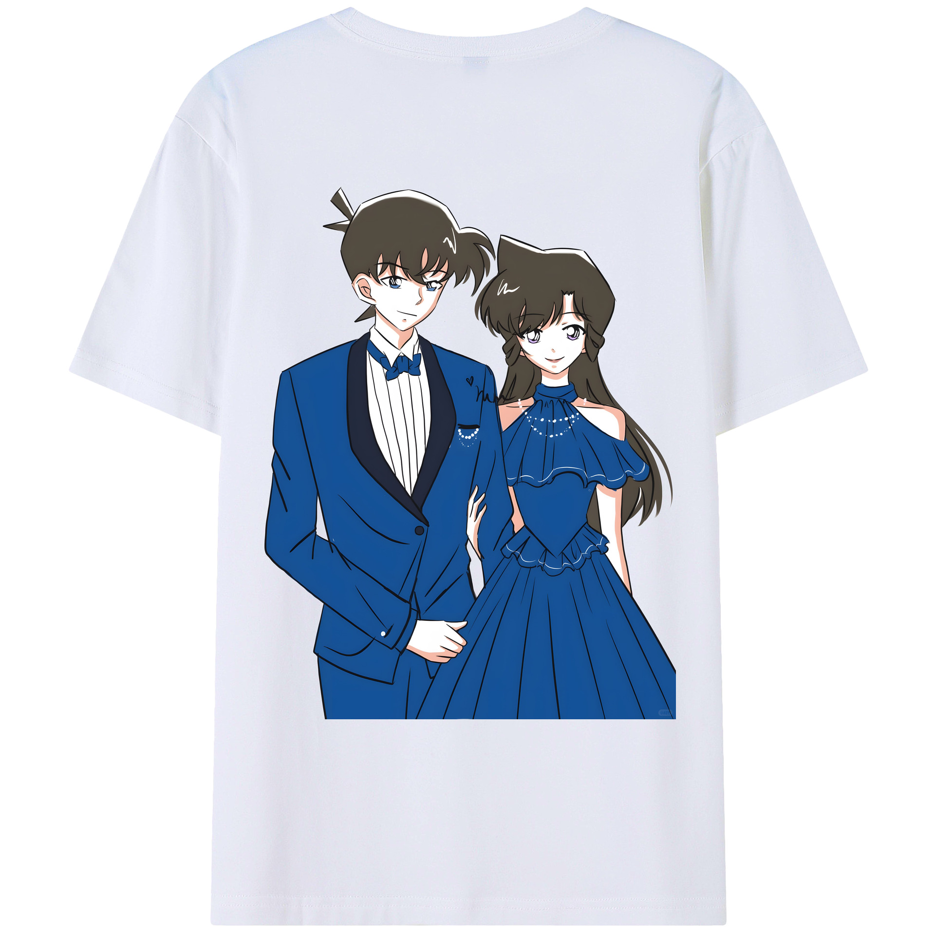（画像用） 名探偵コナン 江戸川 コナン Detective Conan Conan Edogawa 綿100％ メンズ半袖Tシャツ（バックプリント） 通気性