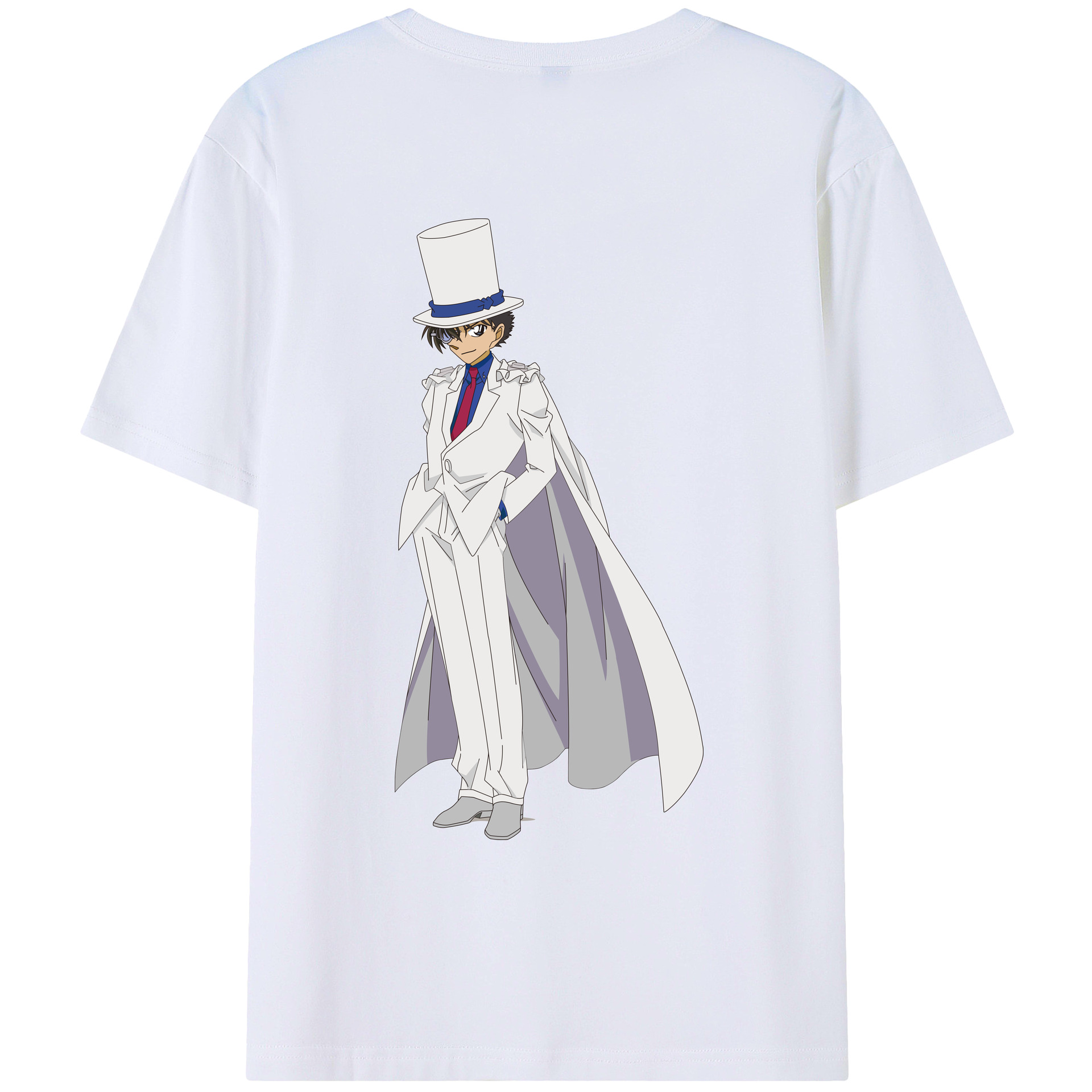 （画像用） 名探偵コナン くろば かいと Detective Conan Kuroba Kaito 綿100％ メンズ半袖Tシャツ（バックプリント） 通気性