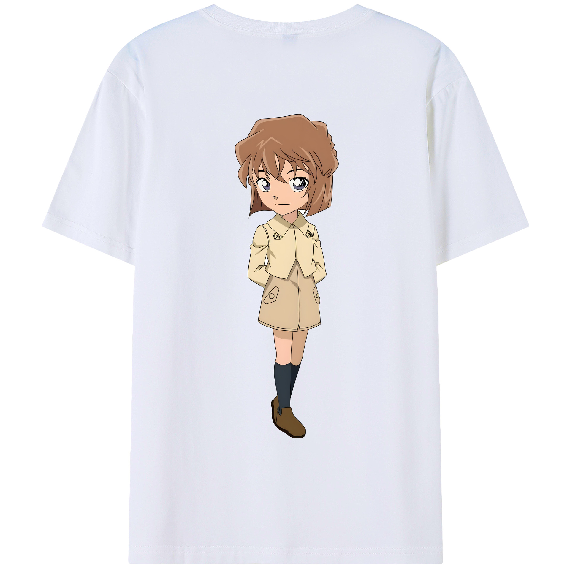 （画像用） 名探偵コナン 灰原 哀 はいばら あい Detective Conan Anita Hailey、Vi Graythorn Haibara Ai 綿100％ メンズ半袖Tシャツ（バックプリント） 通気性