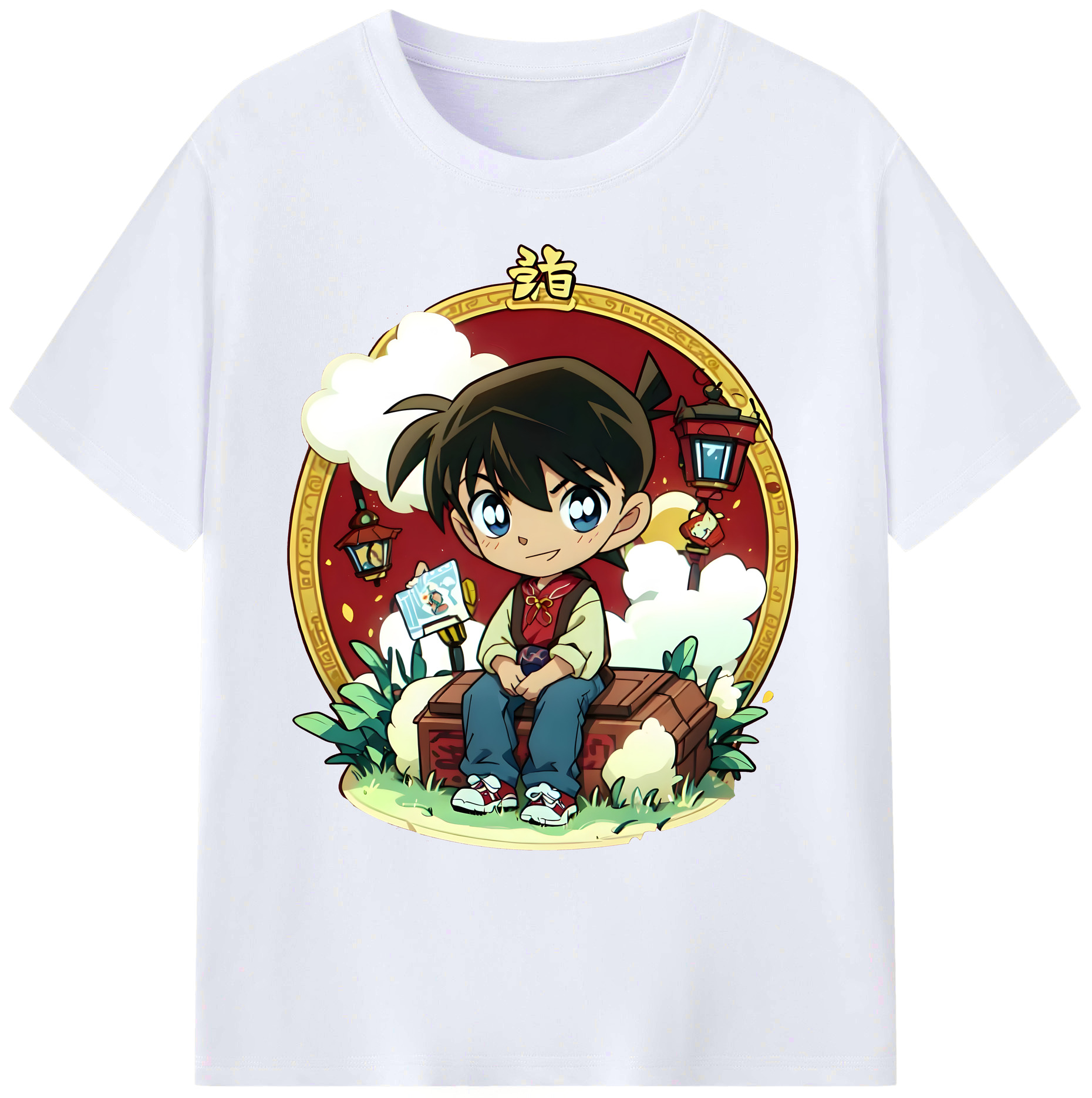 （画像用） 名探偵コナン 江戸川 コナン Detective Conan Conan Edogawa 綿100％ メンズ半袖Tシャツ｜肌触りやわらか＆通気性
