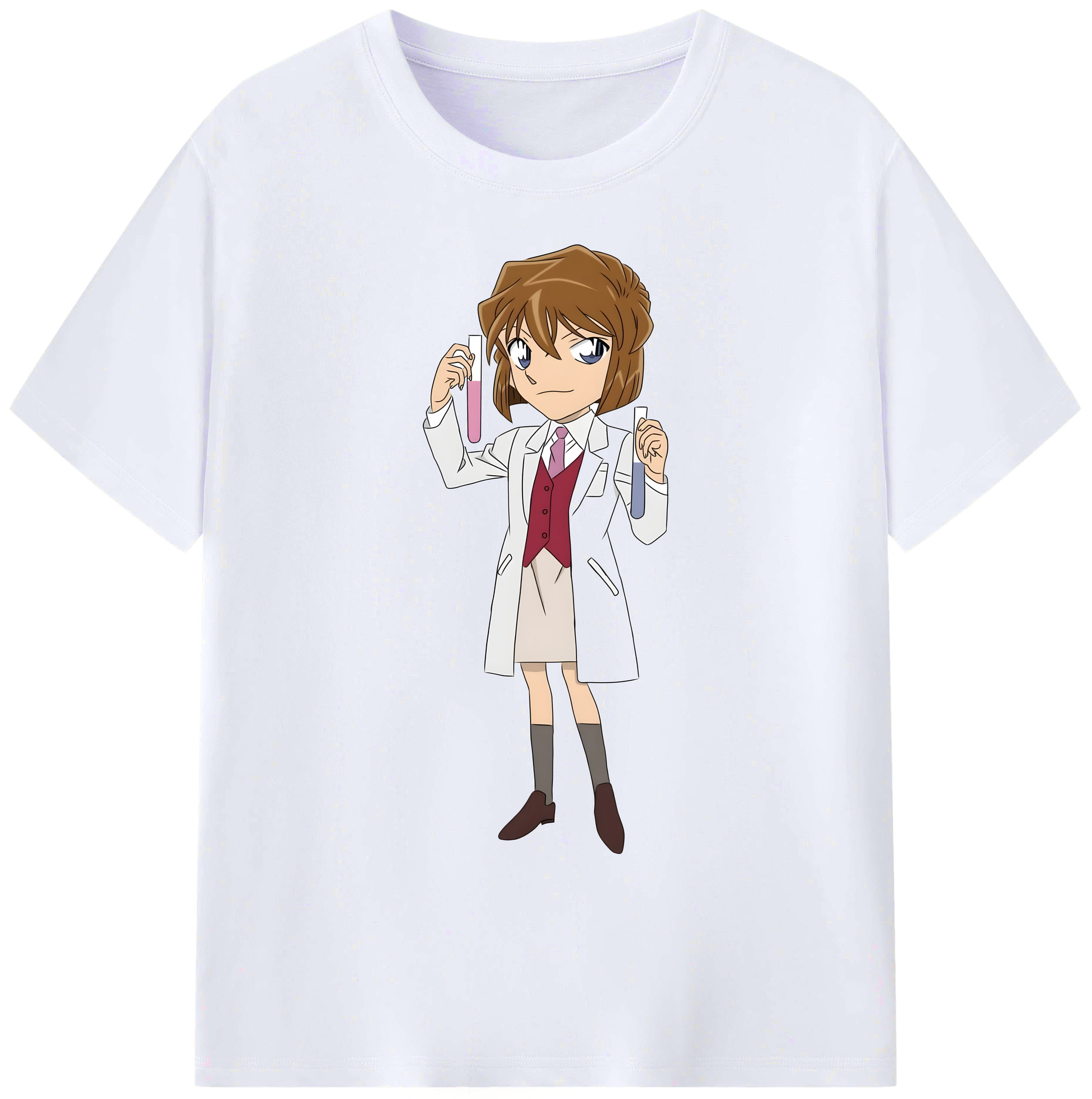 （画像用） 名探偵コナン 灰原 哀 はいばら あい Detective Conan Anita Hailey、Vi Graythorn Haibara Ai 綿100％ メンズ半袖Tシャツ｜肌触りやわらか＆通気性