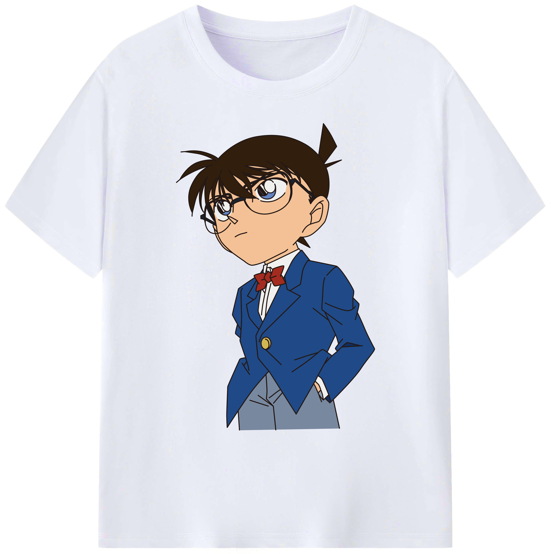 （画像用） 名探偵コナン 江戸川 コナン Detective Conan Conan Edogawa 綿100％ メンズ半袖Tシャツ｜肌触りやわらか＆通気性