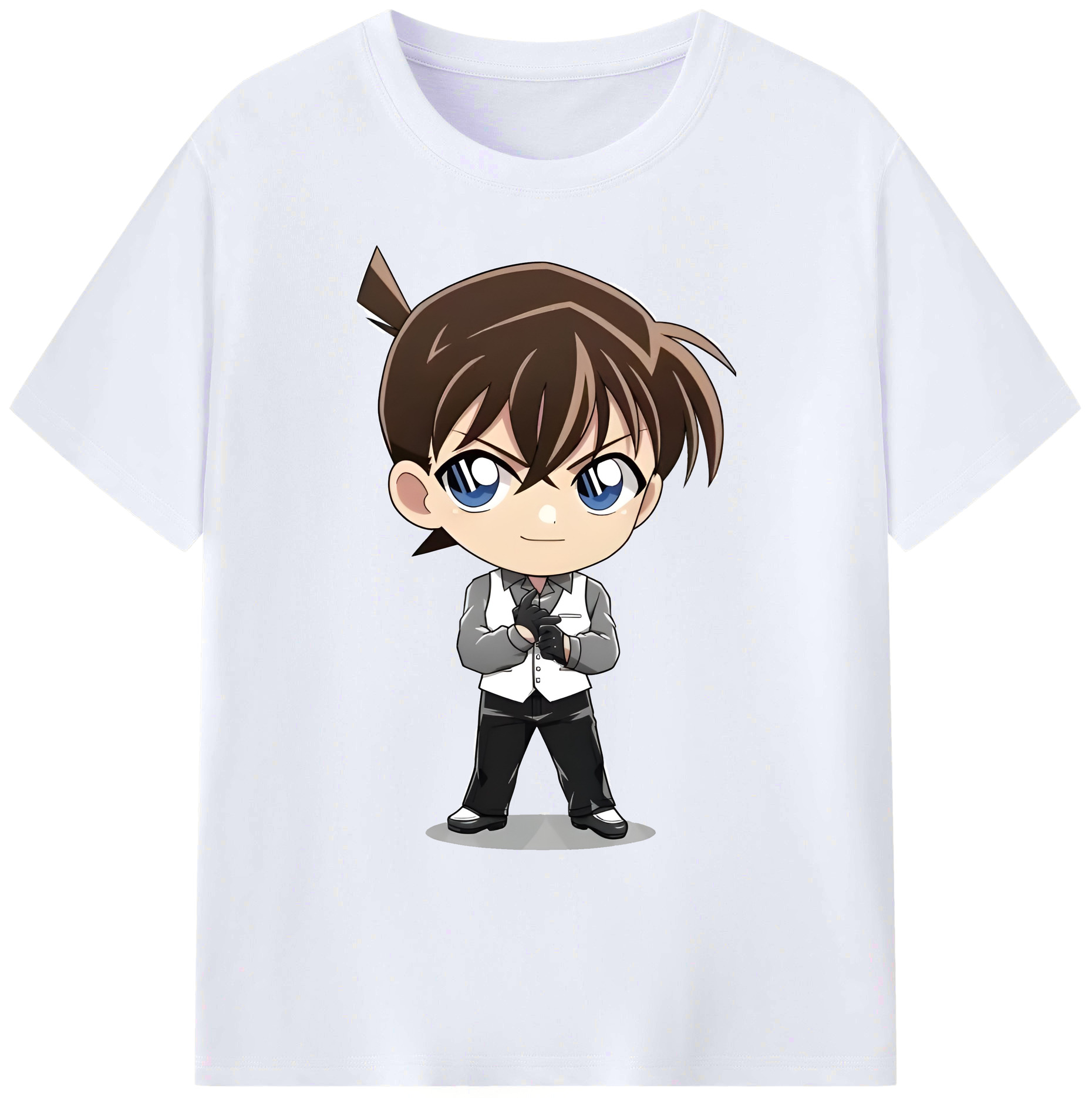 （画像用） 名探偵コナン 江戸川 コナン Detective Conan Conan Edogawa 綿100％ メンズ半袖Tシャツ｜肌触りやわらか＆通気性