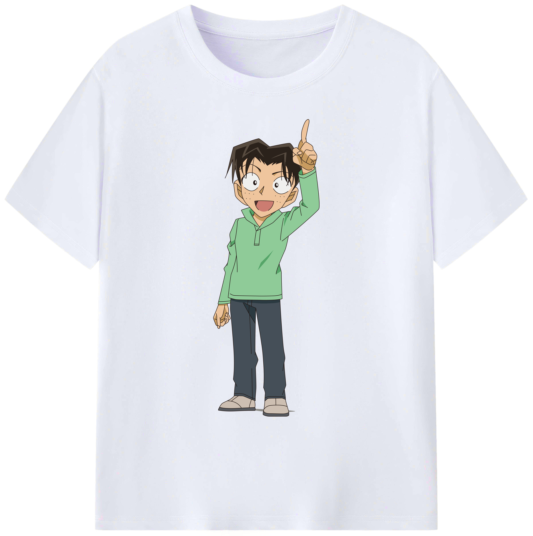 （画像用） 名探偵コナン 円谷 光彦 つぶらや みつひこ Detective Conan Mitch Tennyson 綿100％ メンズ半袖Tシャツ｜肌触りやわらか＆通気性