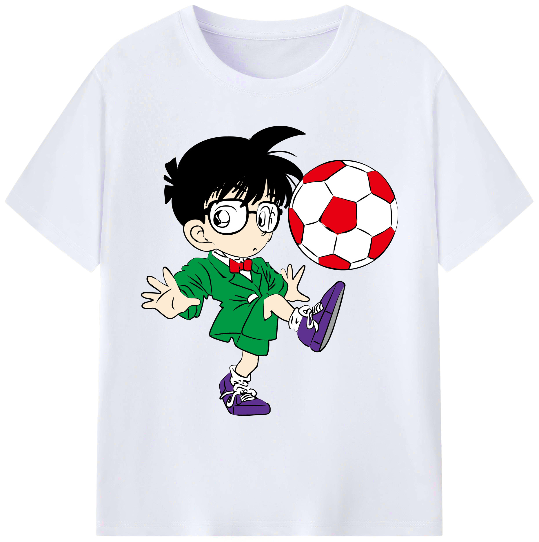 （画像用） 名探偵コナン 江戸川 コナン Detective Conan Conan Edogawa 綿100％ メンズ半袖Tシャツ｜肌触りやわらか＆通気性