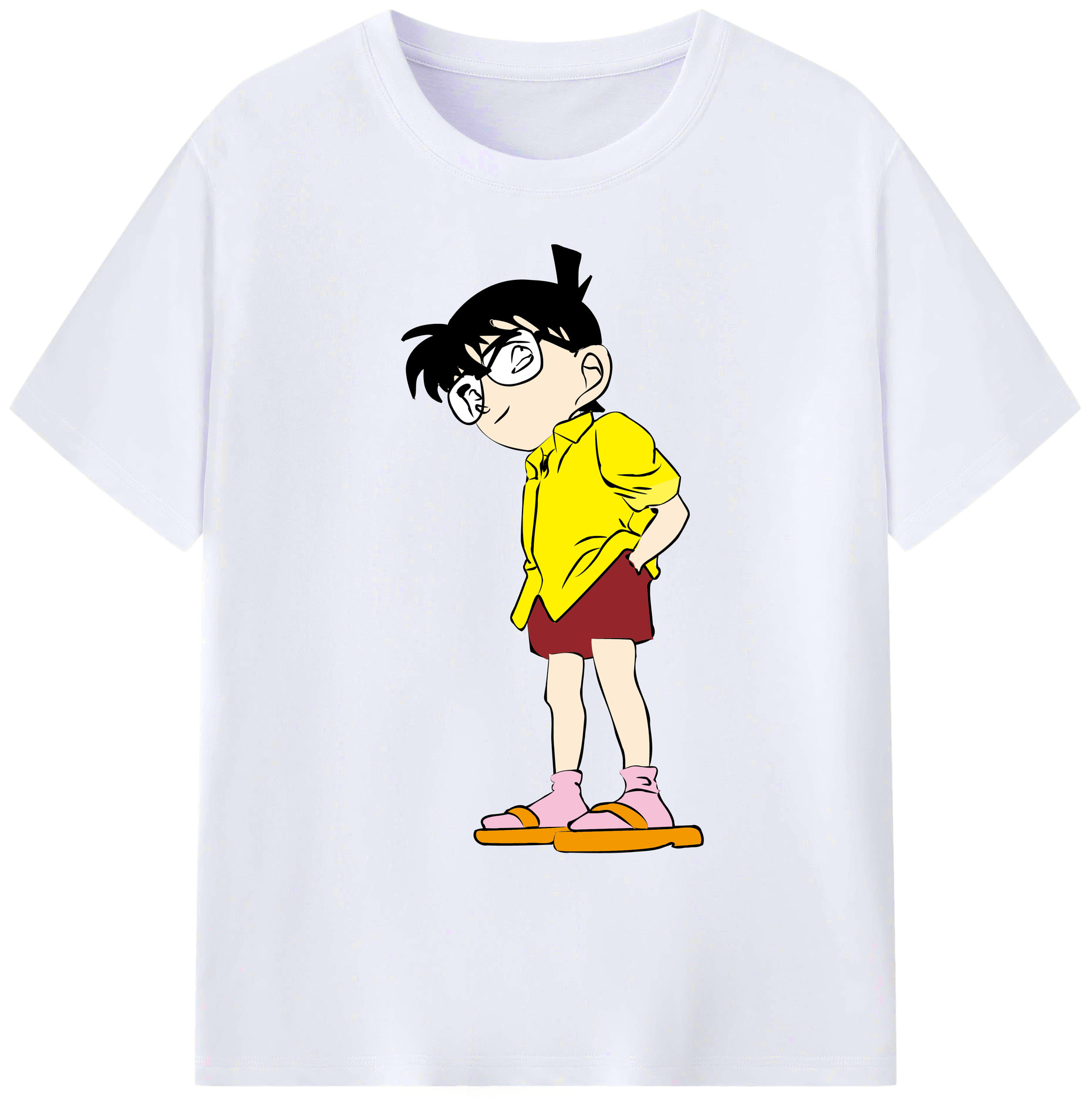 （画像用） 名探偵コナン 江戸川 コナン Detective Conan Conan Edogawa 綿100％ メンズ半袖Tシャツ｜肌触りやわらか＆通気性
