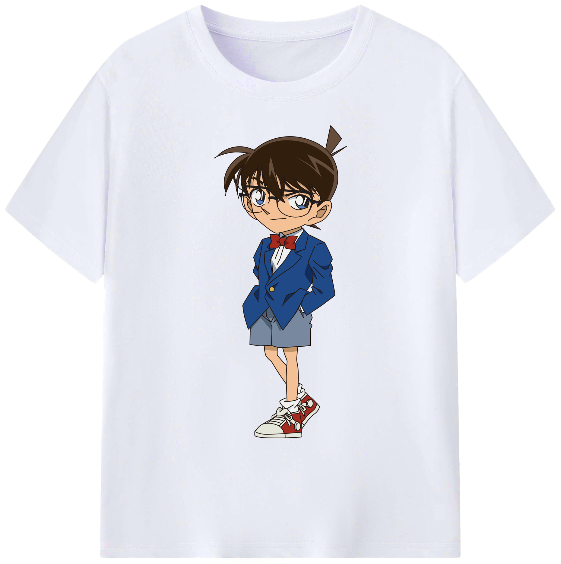 （画像用） 名探偵コナン 江戸川 コナン Detective Conan Conan Edogawa 綿100％ メンズ半袖Tシャツ｜肌触りやわらか＆通気性