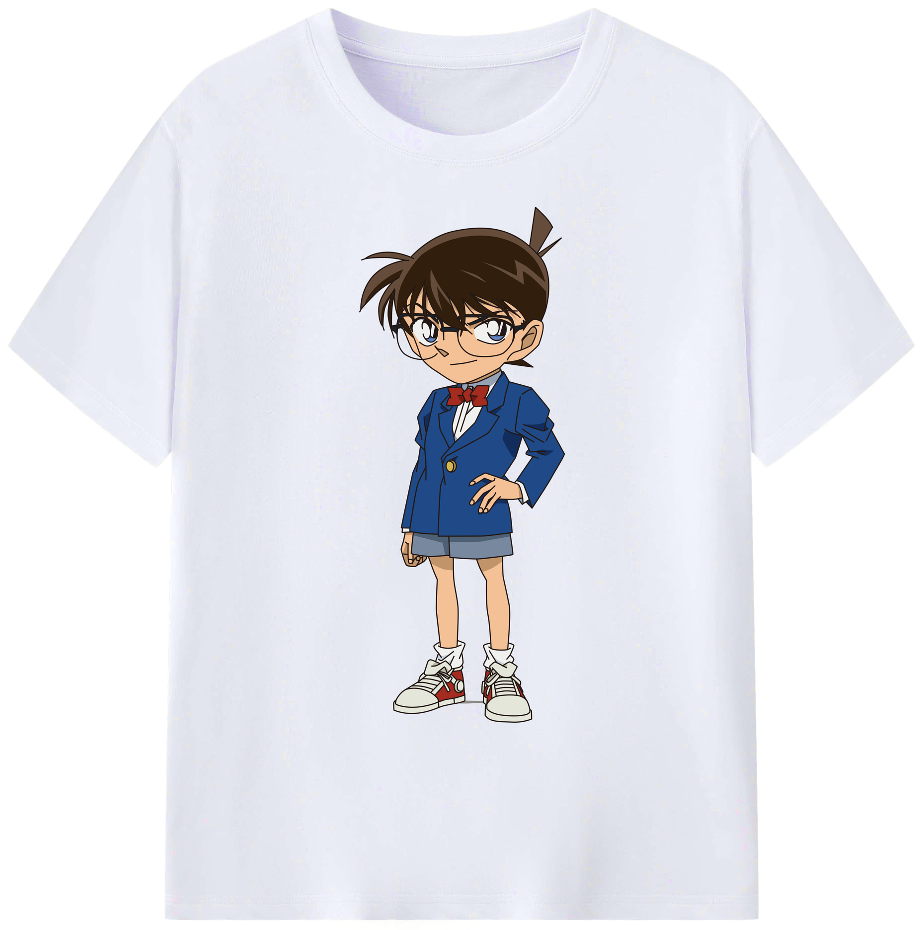 （画像用） 名探偵コナン 江戸川 コナン Detective Conan Conan Edogawa 綿100％ メンズ半袖Tシャツ｜肌触りやわらか＆通気性