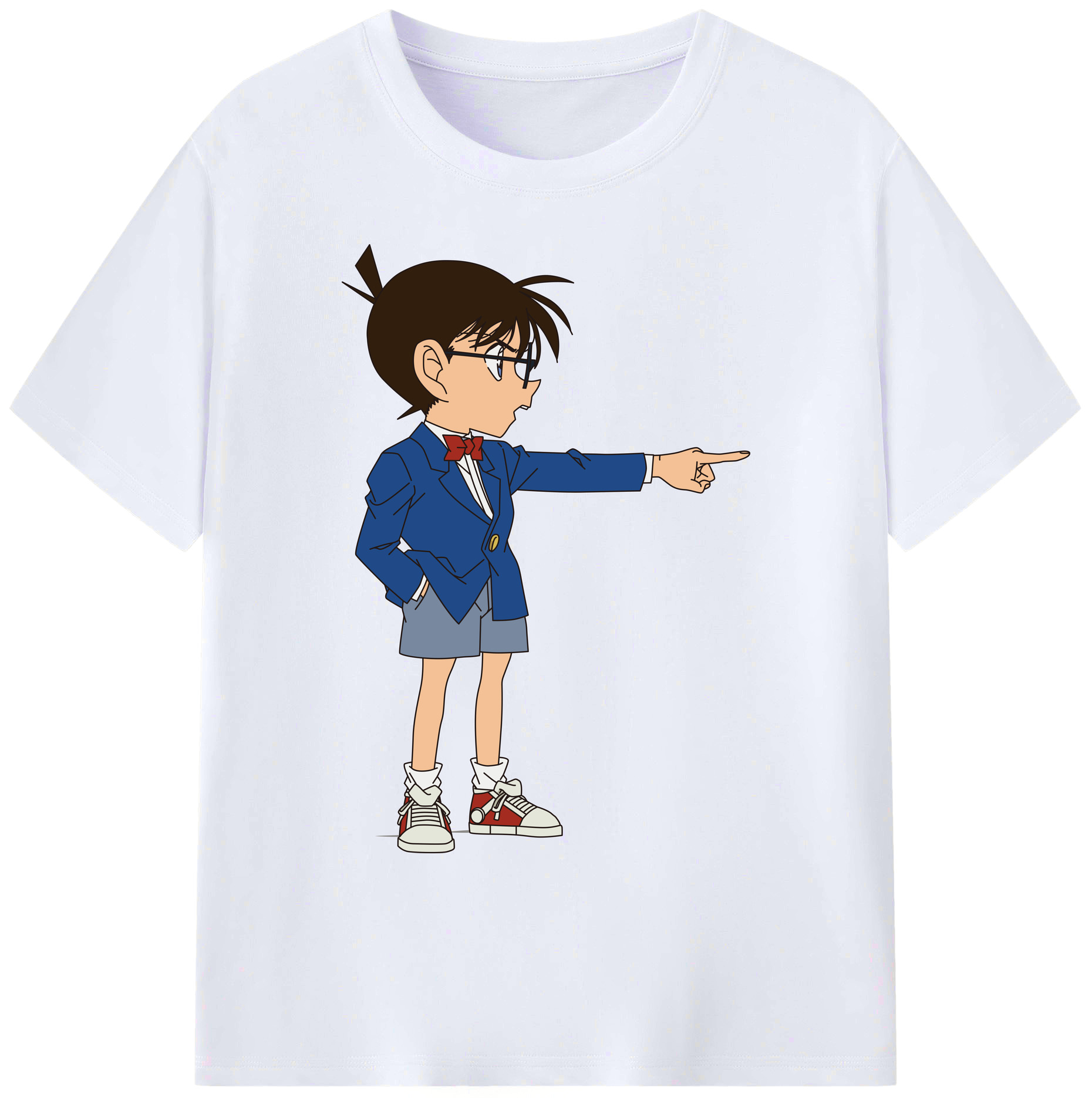 （画像用） 名探偵コナン 江戸川 コナン Detective Conan Conan Edogawa 綿100％ メンズ半袖Tシャツ｜肌触りやわらか＆通気性