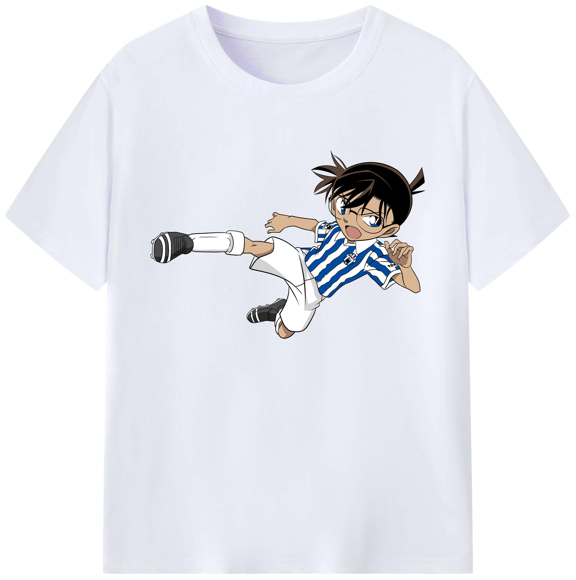 （画像用） 名探偵コナン 江戸川 コナン Detective Conan Conan Edogawa 綿100％ メンズ半袖Tシャツ｜肌触りやわらか＆通気性
