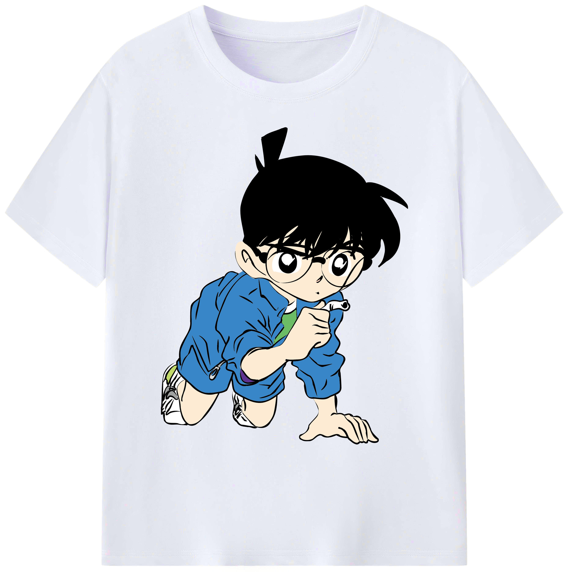 （画像用） 名探偵コナン 江戸川 コナン Detective Conan Conan Edogawa 綿100％ メンズ半袖Tシャツ｜肌触りやわらか＆通気性