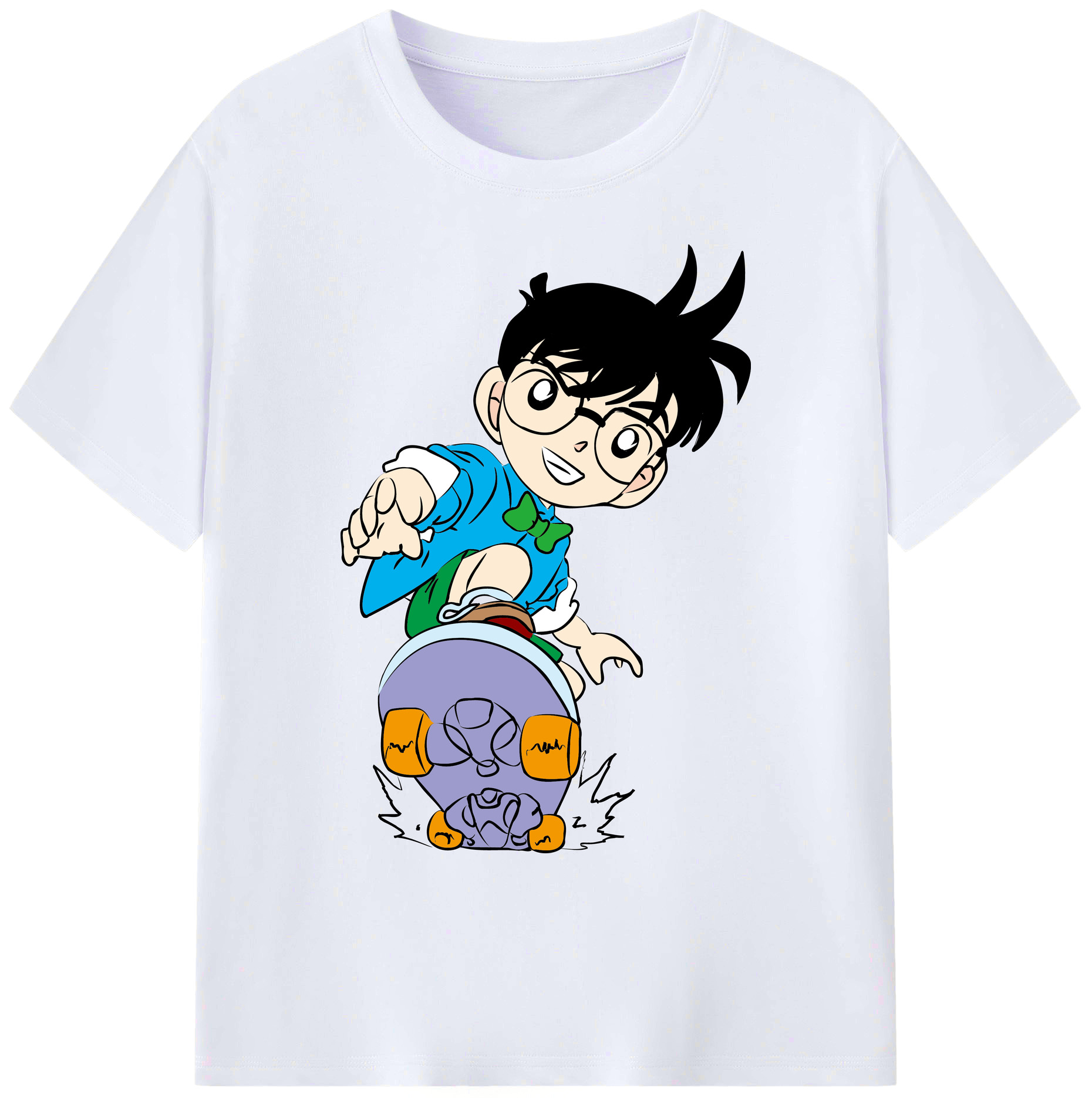 （画像用） 名探偵コナン 江戸川 コナン Detective Conan Conan Edogawa 綿100％ メンズ半袖Tシャツ｜肌触りやわらか＆通気性