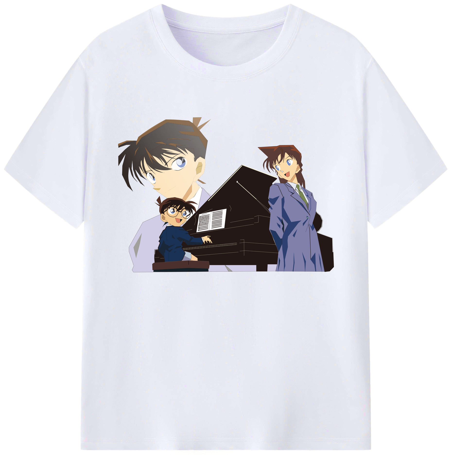 （画像用） 名探偵コナン 毛利 蘭 もうり らん、モーリ ラン Detective Conan Rachel Moore 綿100％ メンズ半袖Tシャツ｜肌触りやわらか＆通気性