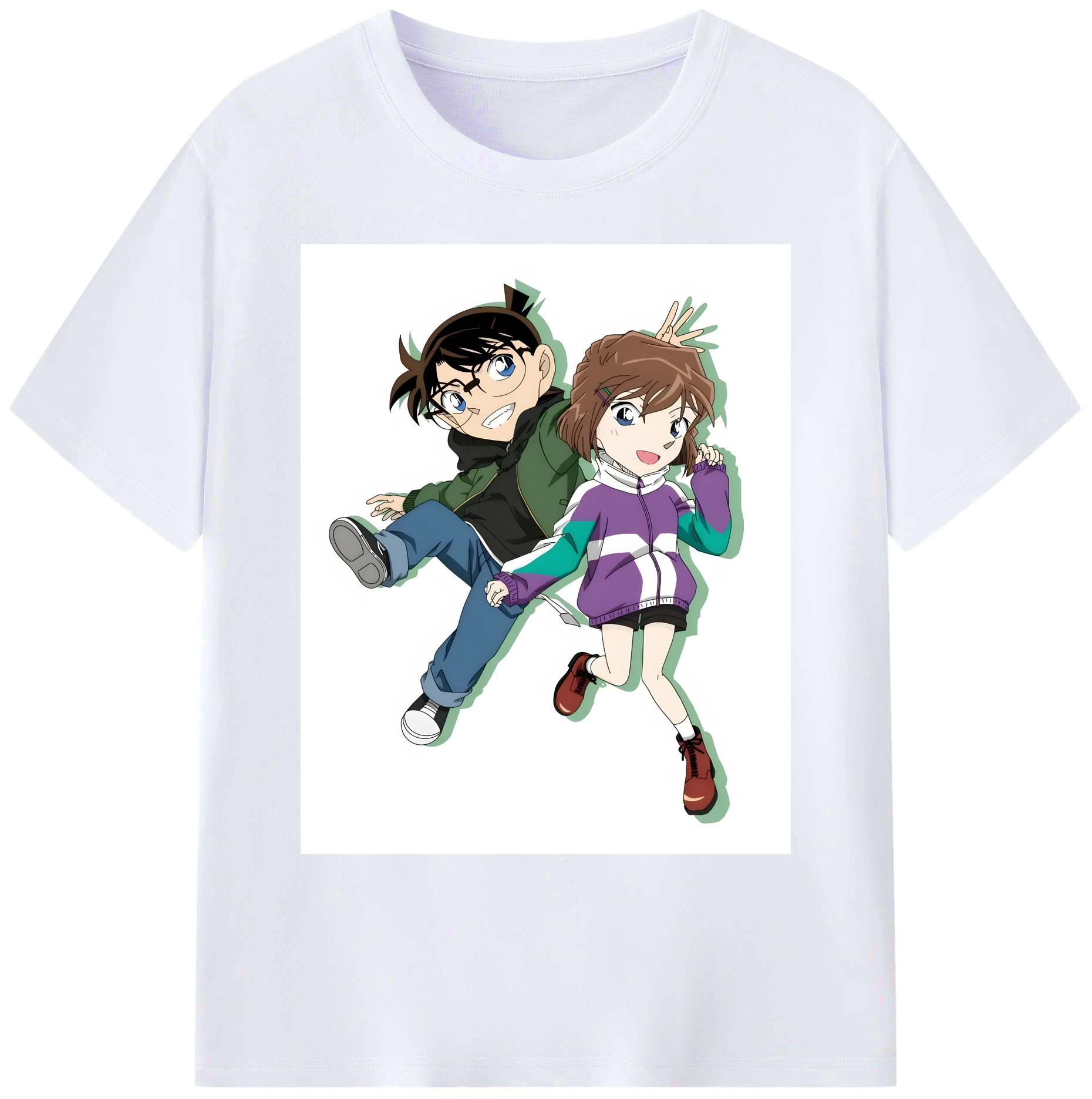 （画像用） 名探偵コナン 灰原 哀 はいばら あい Detective Conan Anita Hailey、Vi Graythorn Haibara Ai 綿100％ メンズ半袖Tシャツ｜肌触りやわらか＆通気性