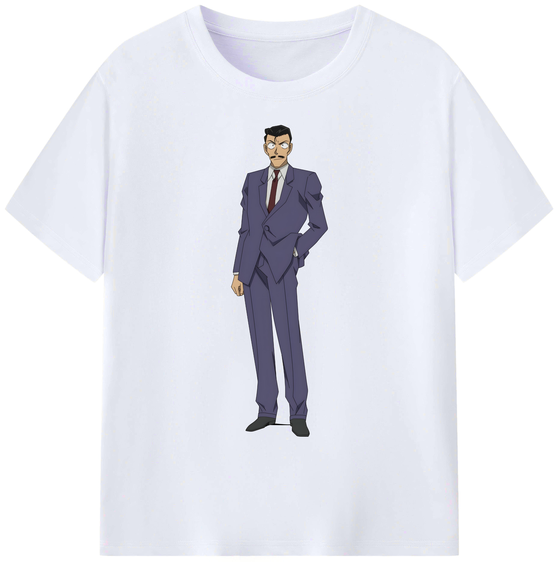 （画像用） 名探偵コナン 毛利 小五郎 もうり こごろう Detective Conan 綿100％ メンズ半袖Tシャツ｜肌触りやわらか＆通気性