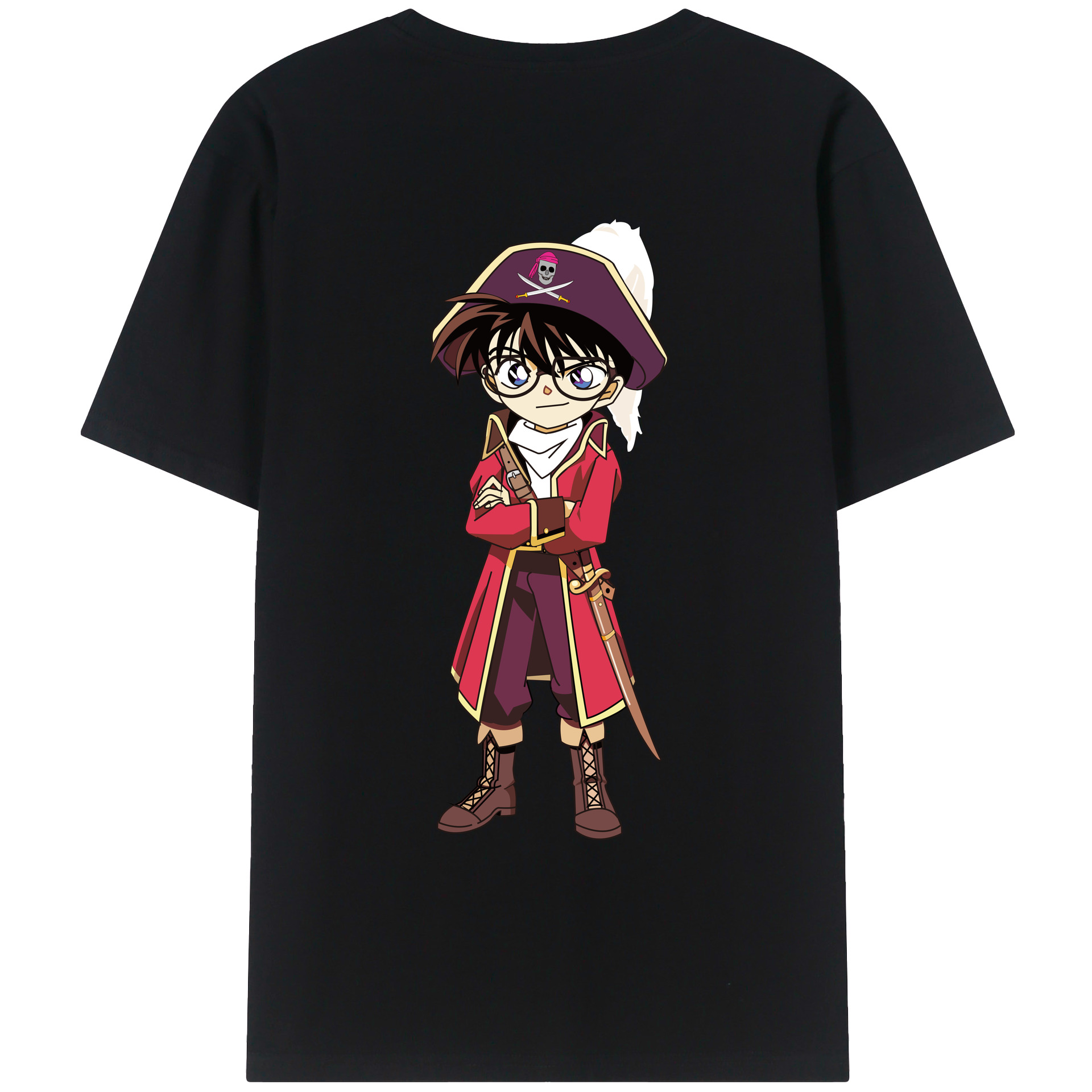 （画像用） 名探偵コナン 江戸川 コナン Detective Conan Conan Edogawa レディース半袖Tシャツ(バックプリント)