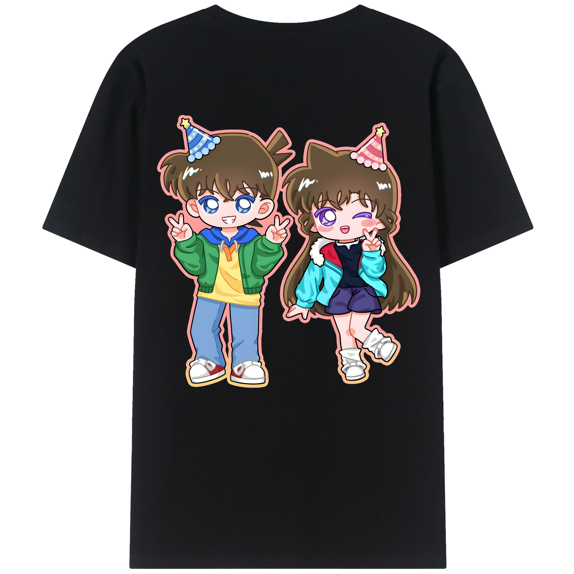 （画像用） 名探偵コナン 毛利 蘭 もうり らん、モーリ ラン Detective Conan Rachel Moore レディース半袖Tシャツ(バックプリント)