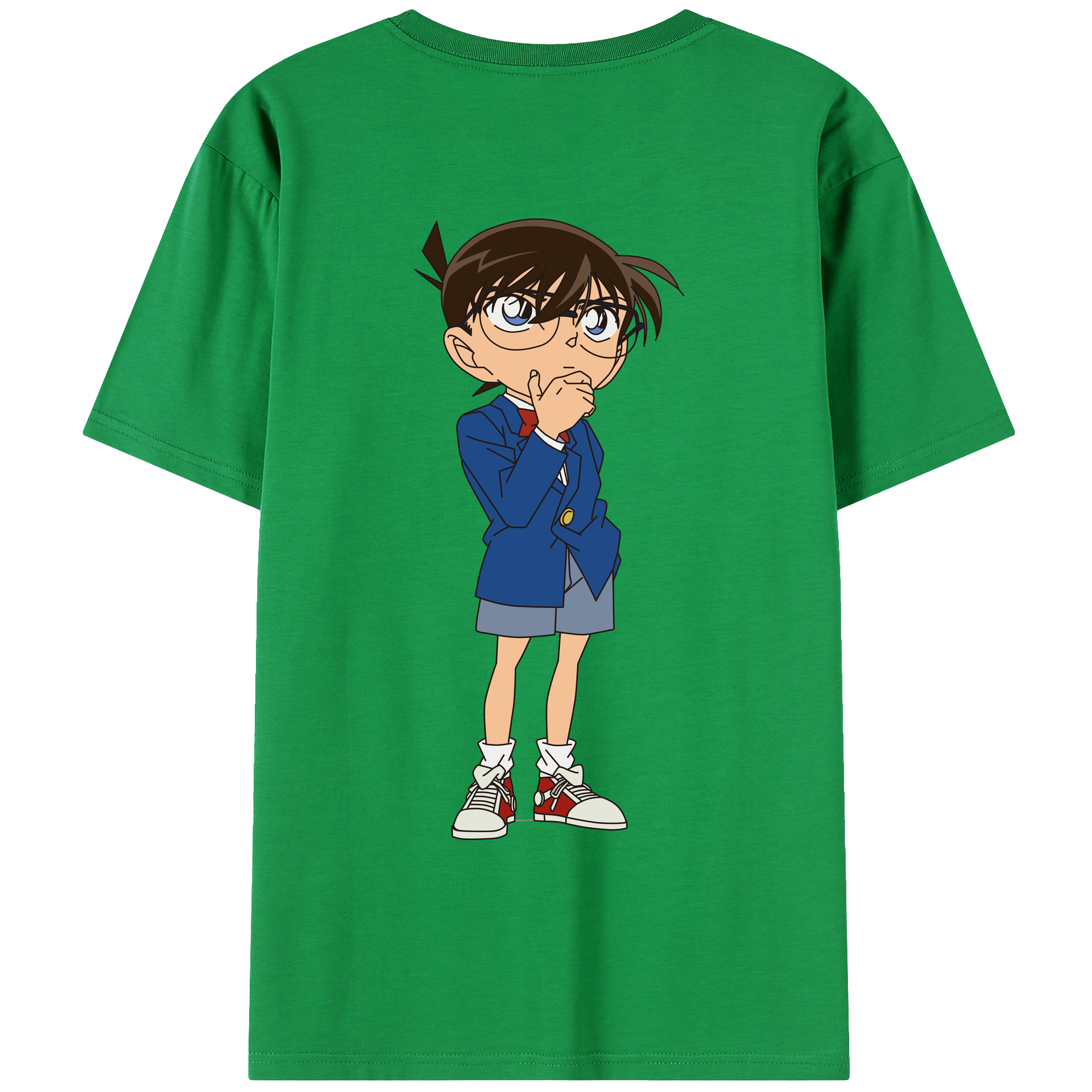 （画像用） 名探偵コナン 江戸川 コナン Detective Conan Conan Edogawa レディース半袖Tシャツ(バックプリント)