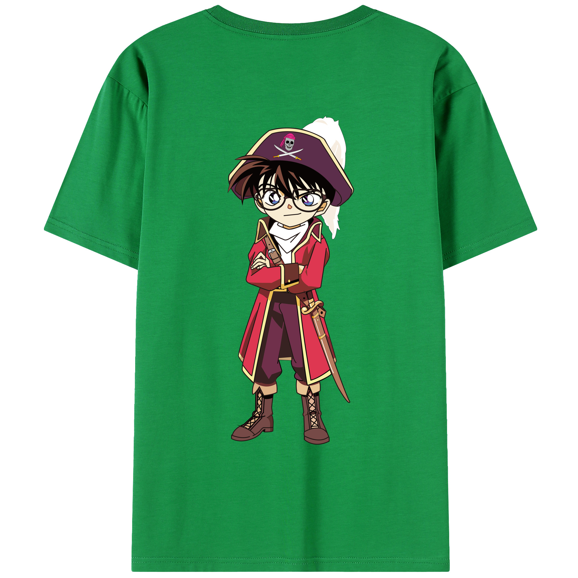 （画像用） 名探偵コナン 江戸川 コナン Detective Conan Conan Edogawa レディース半袖Tシャツ(バックプリント)