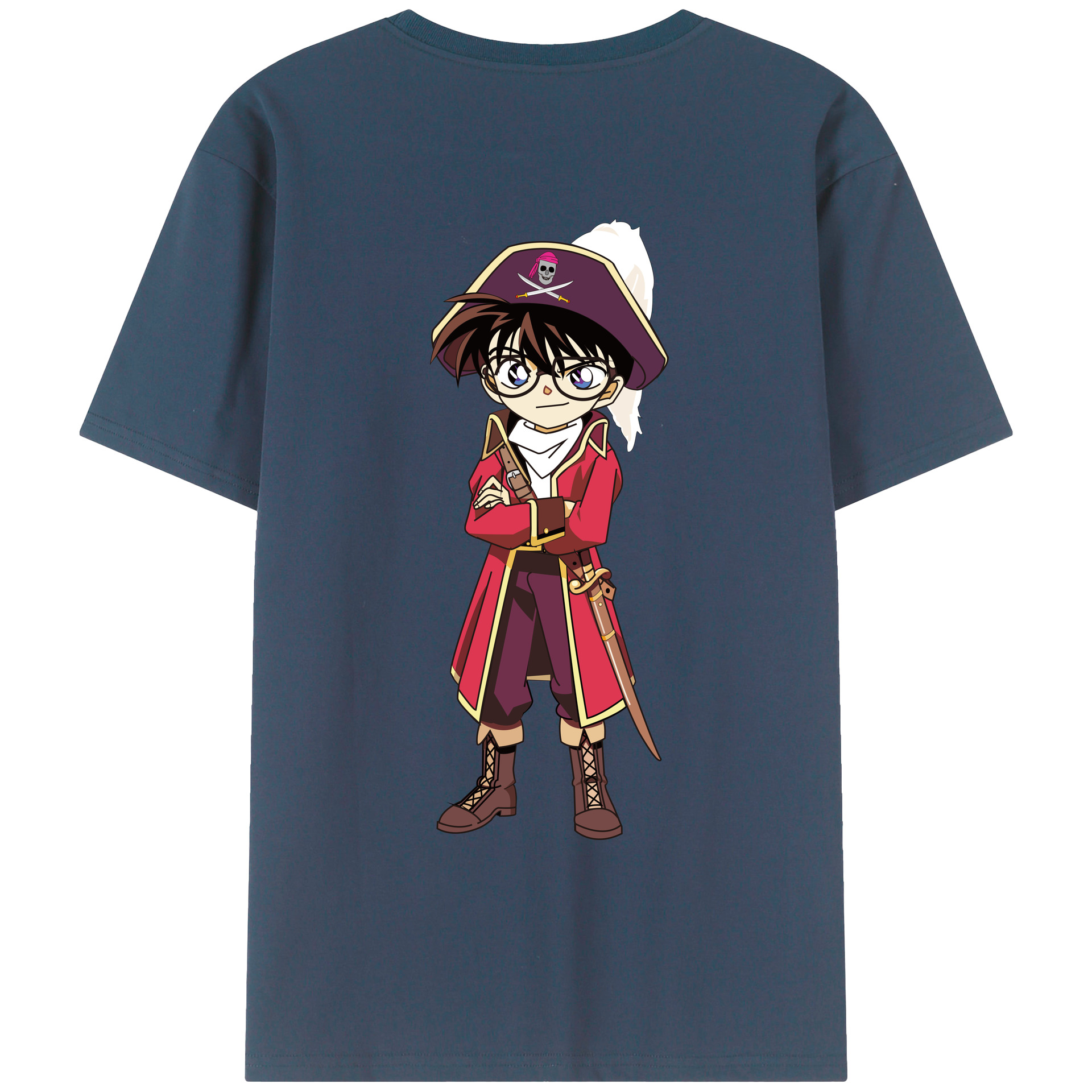 （画像用） 名探偵コナン 江戸川 コナン Detective Conan Conan Edogawa レディース半袖Tシャツ(バックプリント)