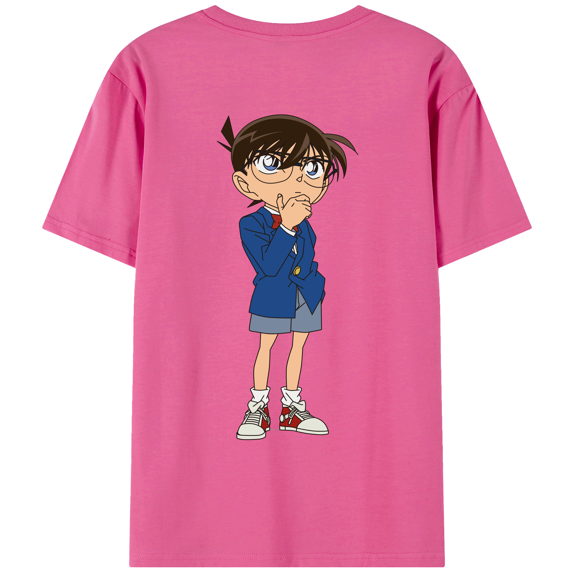 （画像用） 名探偵コナン 江戸川 コナン Detective Conan Conan Edogawa レディース半袖Tシャツ(バックプリント)