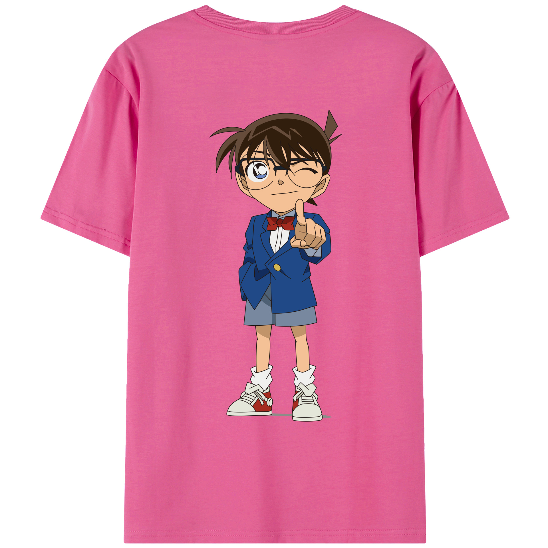 （画像用） 名探偵コナン 江戸川 コナン Detective Conan Conan Edogawa レディース半袖Tシャツ(バックプリント)