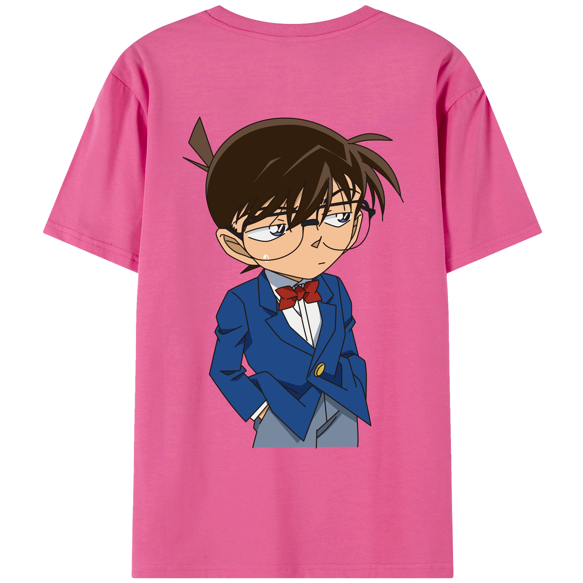 （画像用） 名探偵コナン 江戸川 コナン Detective Conan Conan Edogawa レディース半袖Tシャツ(バックプリント)