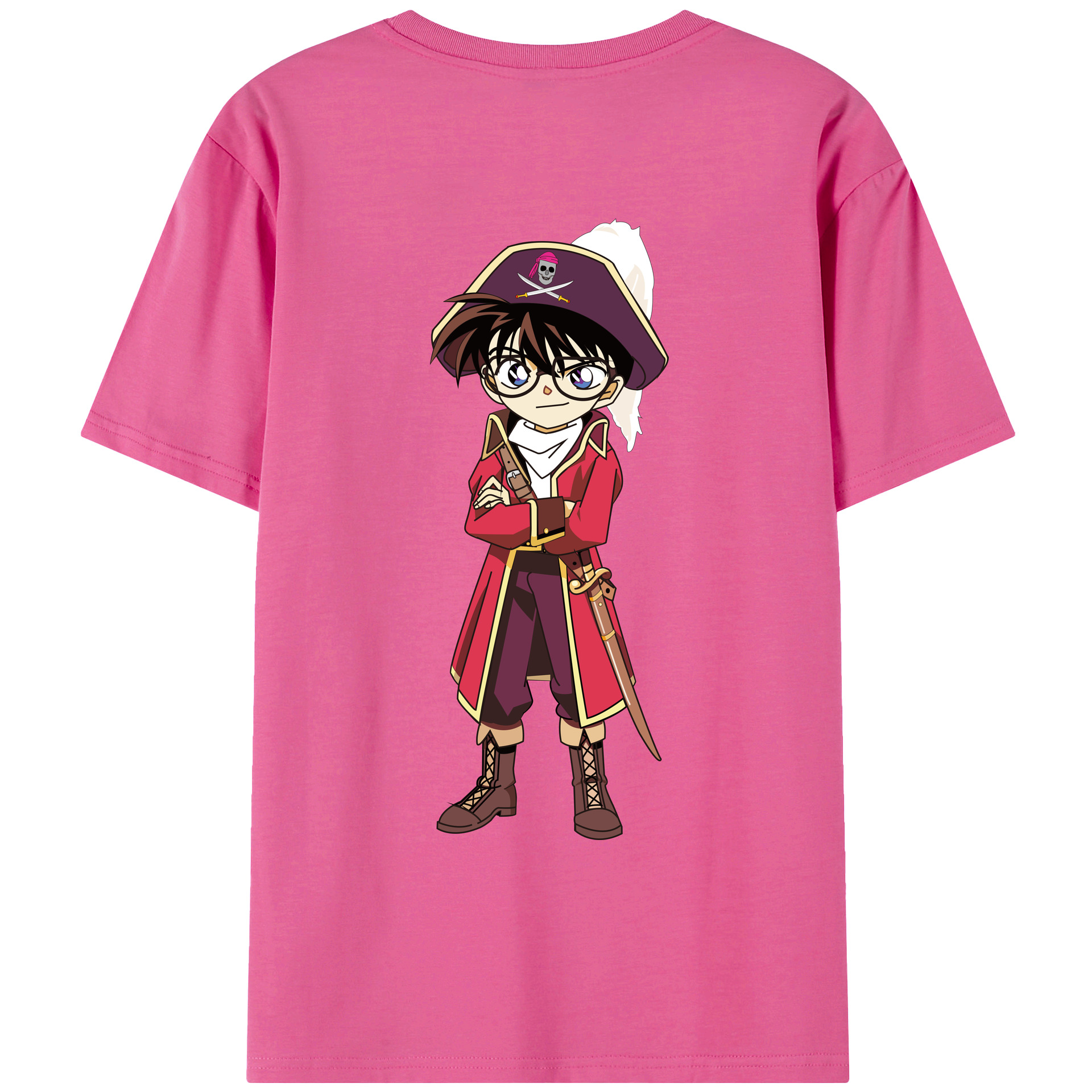 （画像用） 名探偵コナン 江戸川 コナン Detective Conan Conan Edogawa レディース半袖Tシャツ(バックプリント)