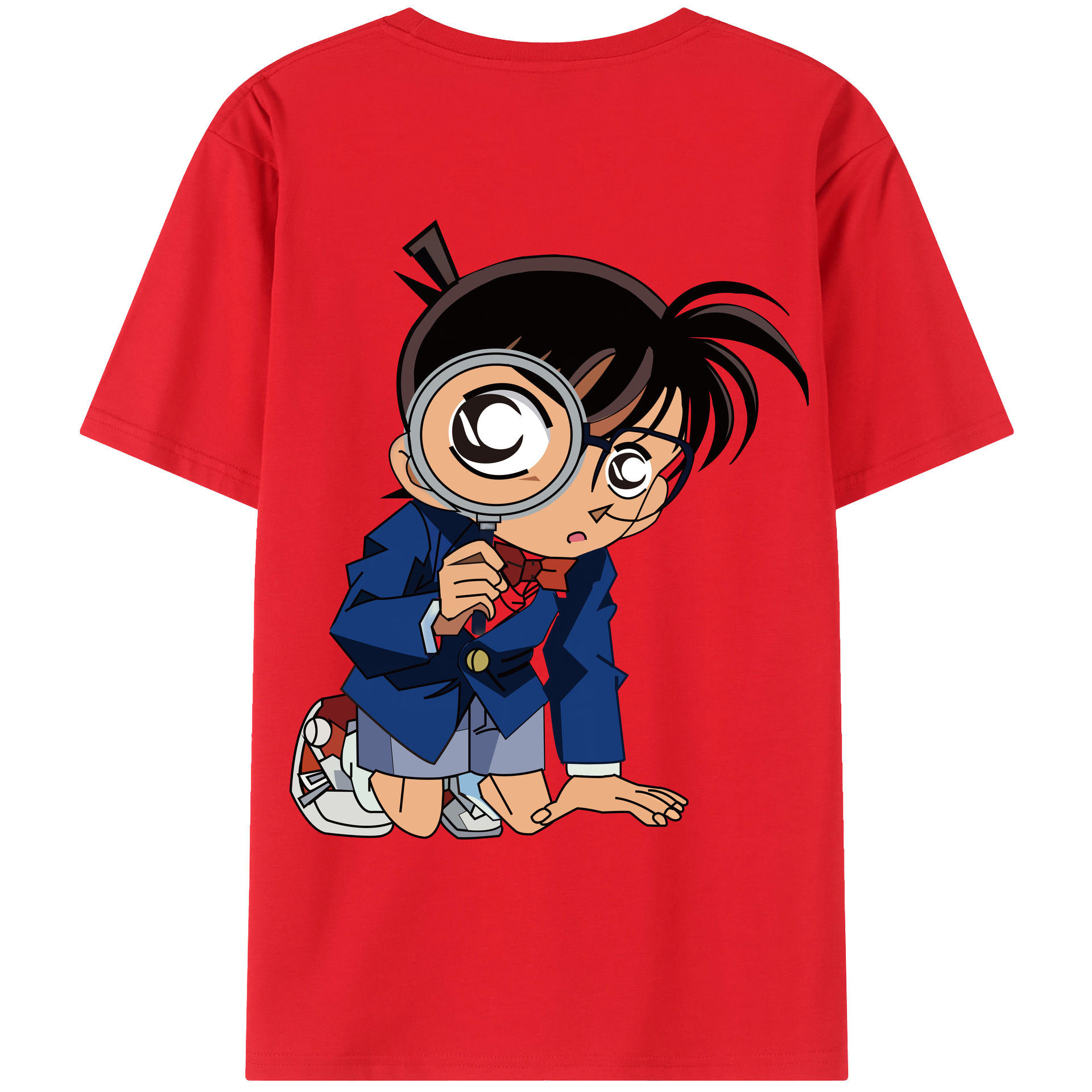 （画像用） 名探偵コナン 江戸川 コナン Detective Conan Conan Edogawa レディース半袖Tシャツ(バックプリント)