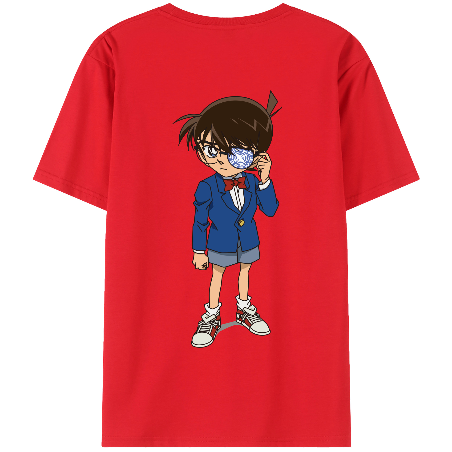 （画像用） 名探偵コナン 江戸川 コナン Detective Conan Conan Edogawa レディース半袖Tシャツ(バックプリント)