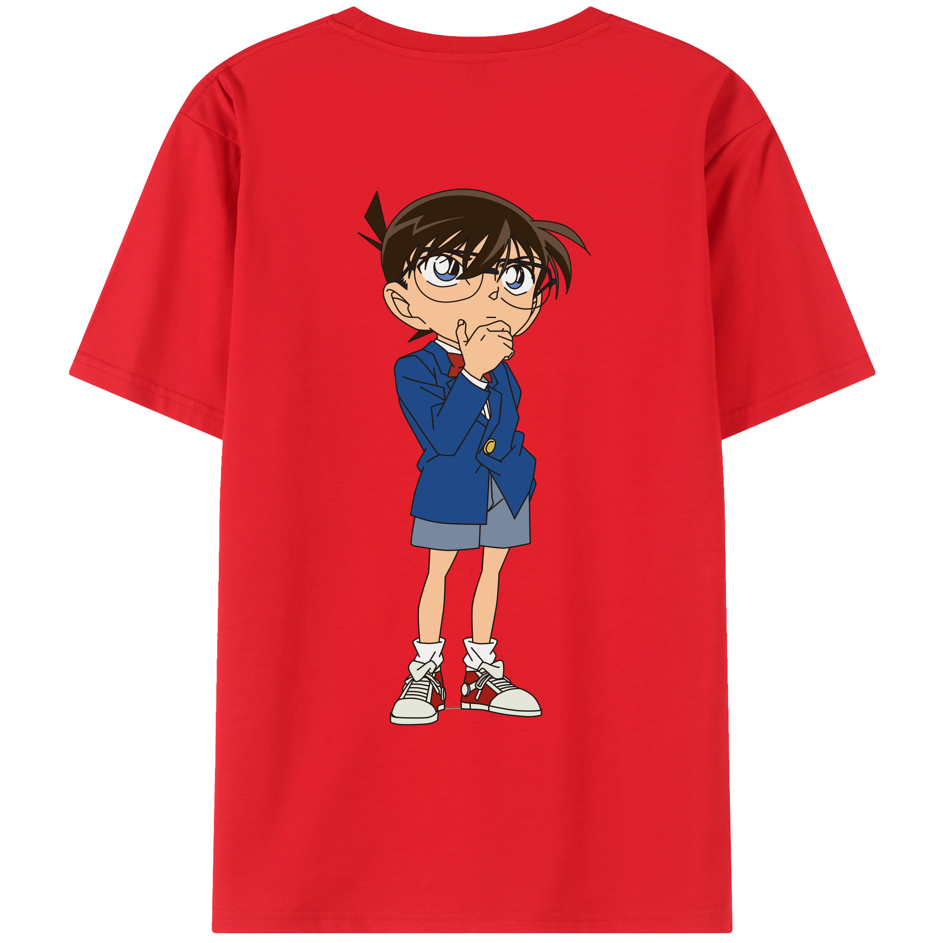 （画像用） 名探偵コナン 江戸川 コナン Detective Conan Conan Edogawa レディース半袖Tシャツ(バックプリント)