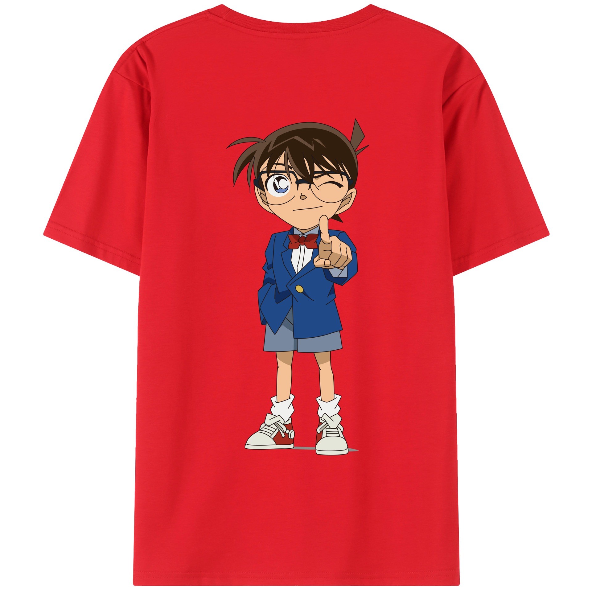 （画像用） 名探偵コナン 江戸川 コナン Detective Conan Conan Edogawa レディース半袖Tシャツ(バックプリント)