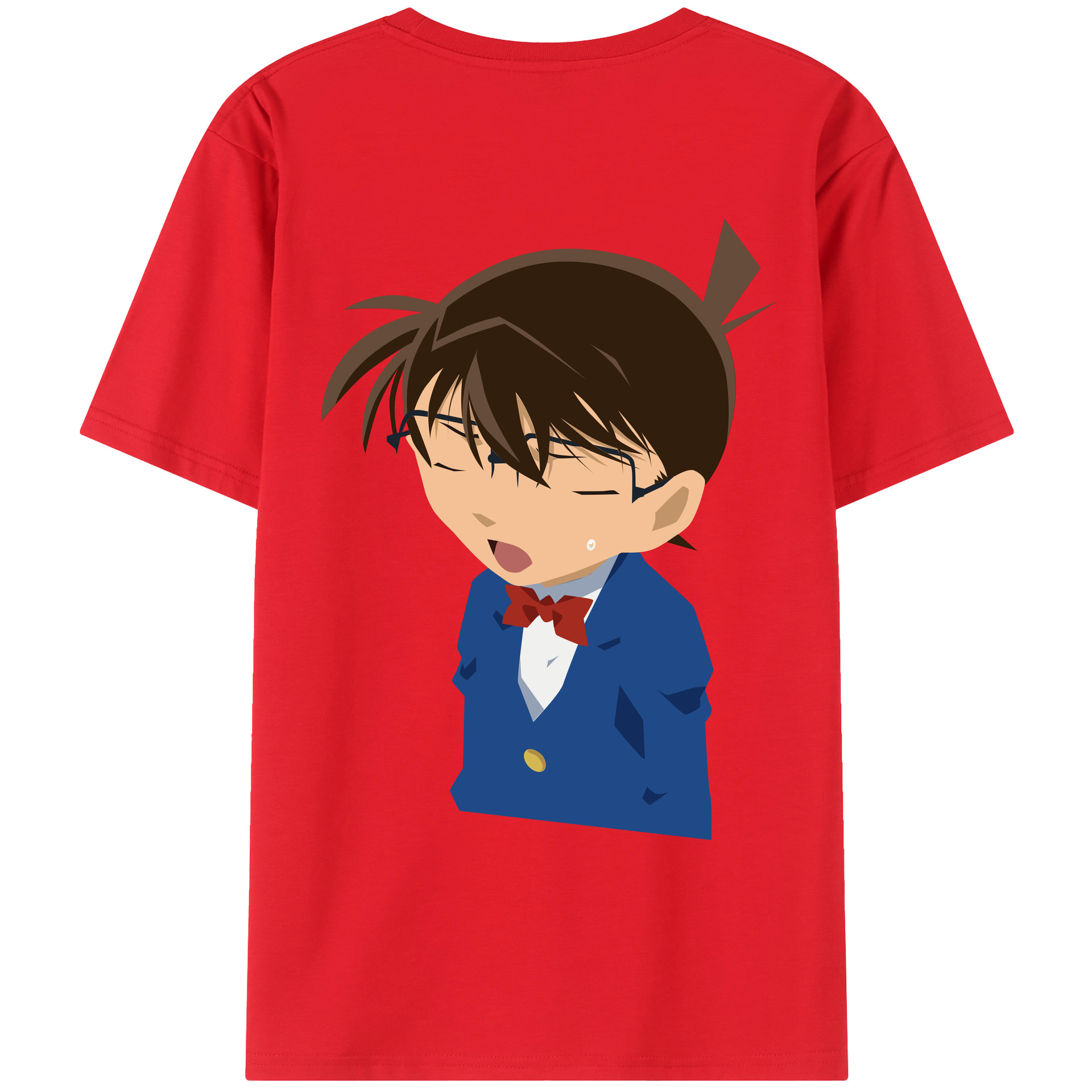 （画像用） 名探偵コナン 江戸川 コナン Detective Conan Conan Edogawa レディース半袖Tシャツ(バックプリント)