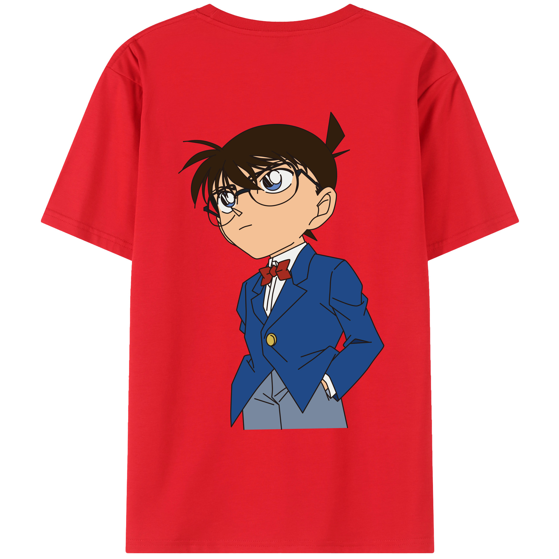 （画像用） 名探偵コナン 江戸川 コナン Detective Conan Conan Edogawa レディース半袖Tシャツ(バックプリント)