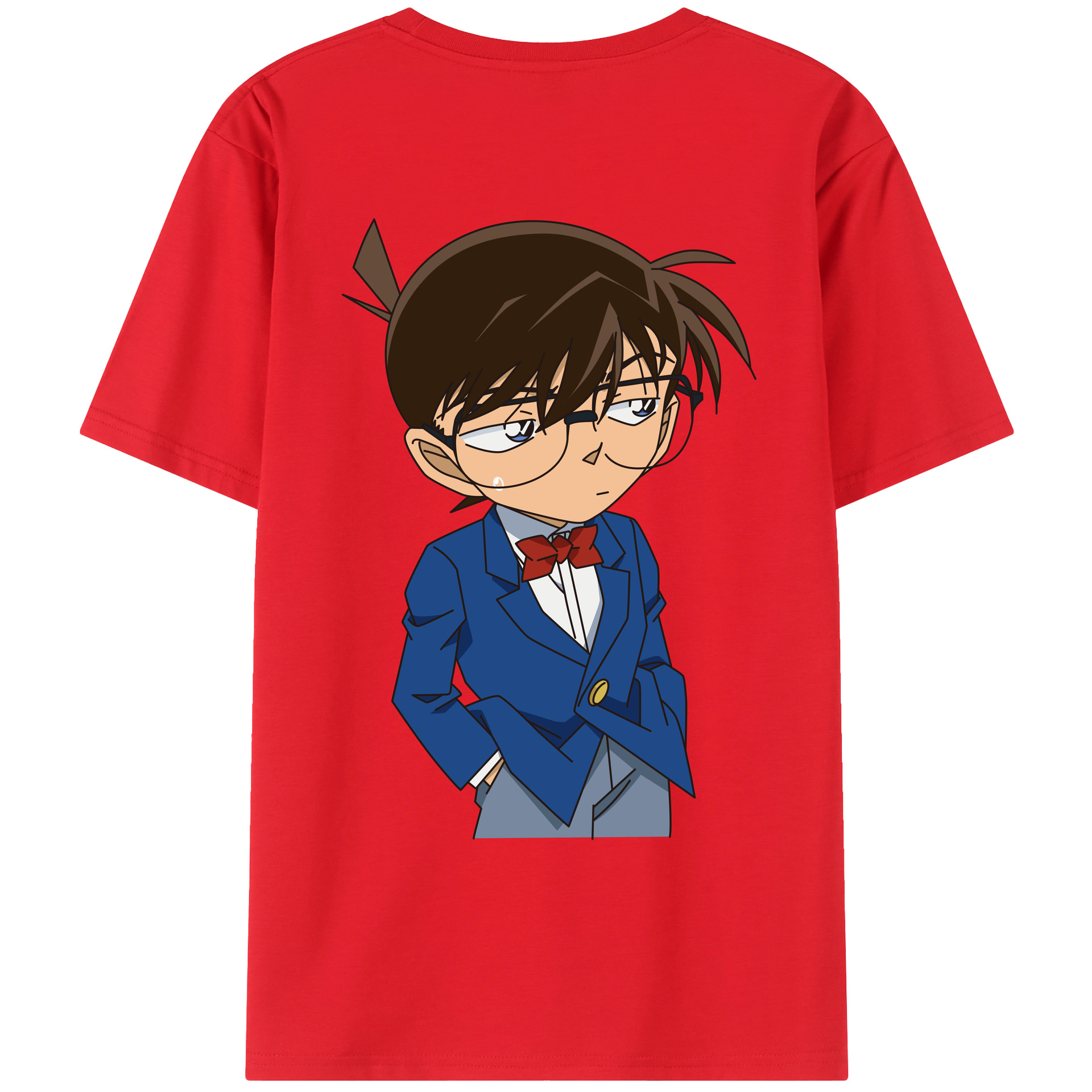 （画像用） 名探偵コナン 江戸川 コナン Detective Conan Conan Edogawa レディース半袖Tシャツ(バックプリント)
