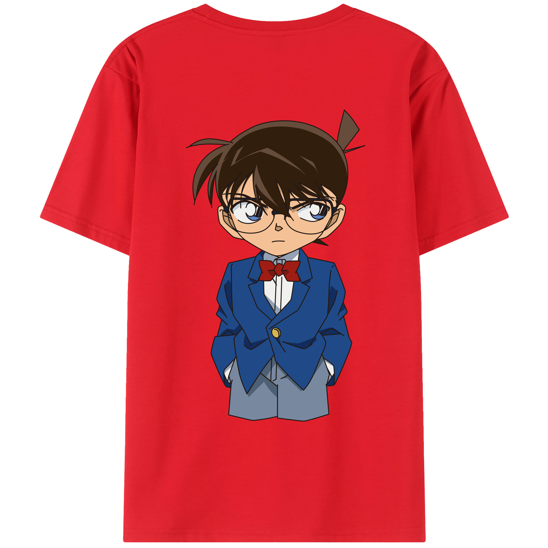 （画像用） 名探偵コナン 江戸川 コナン Detective Conan Conan Edogawa レディース半袖Tシャツ(バックプリント)