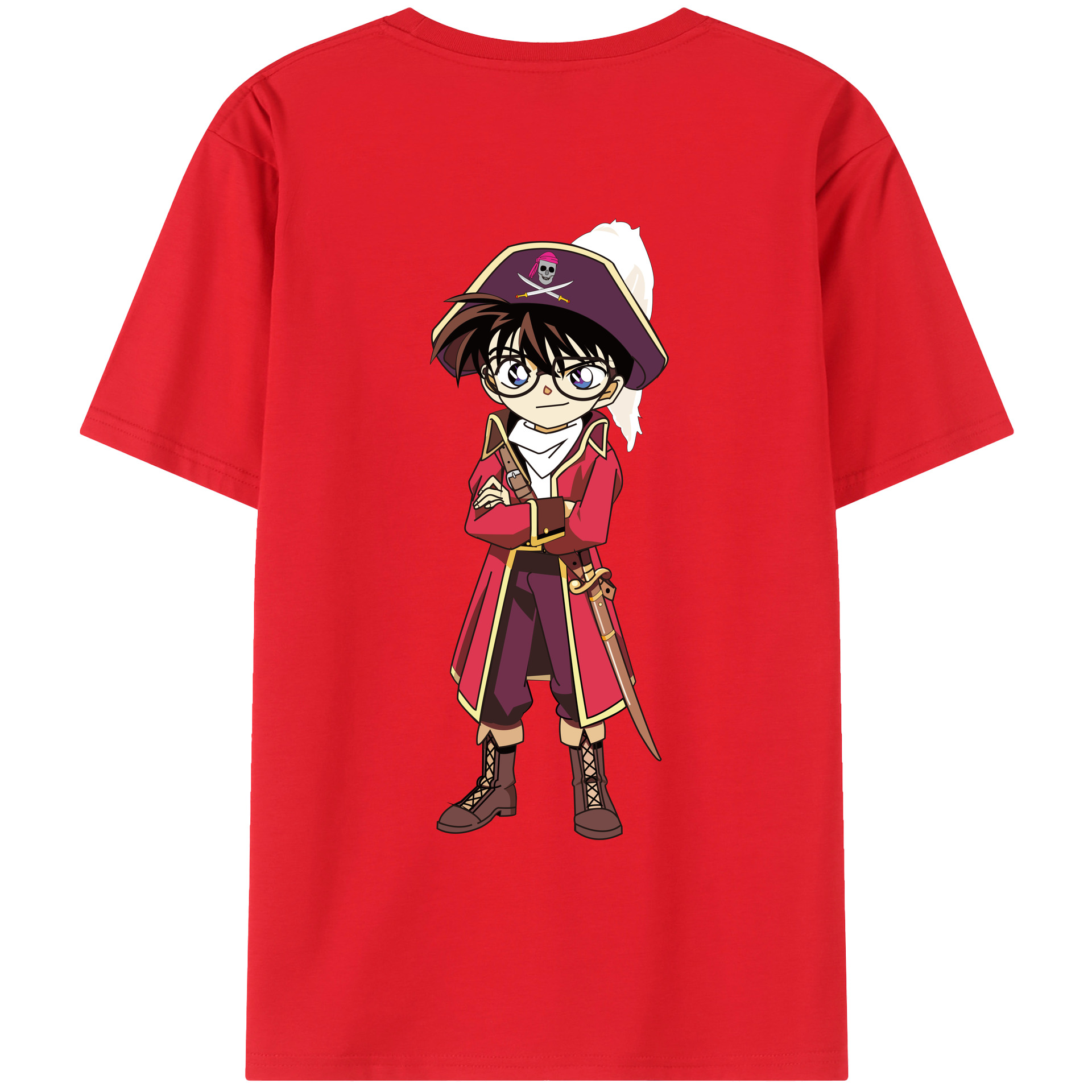 （画像用） 名探偵コナン 江戸川 コナン Detective Conan Conan Edogawa レディース半袖Tシャツ(バックプリント)