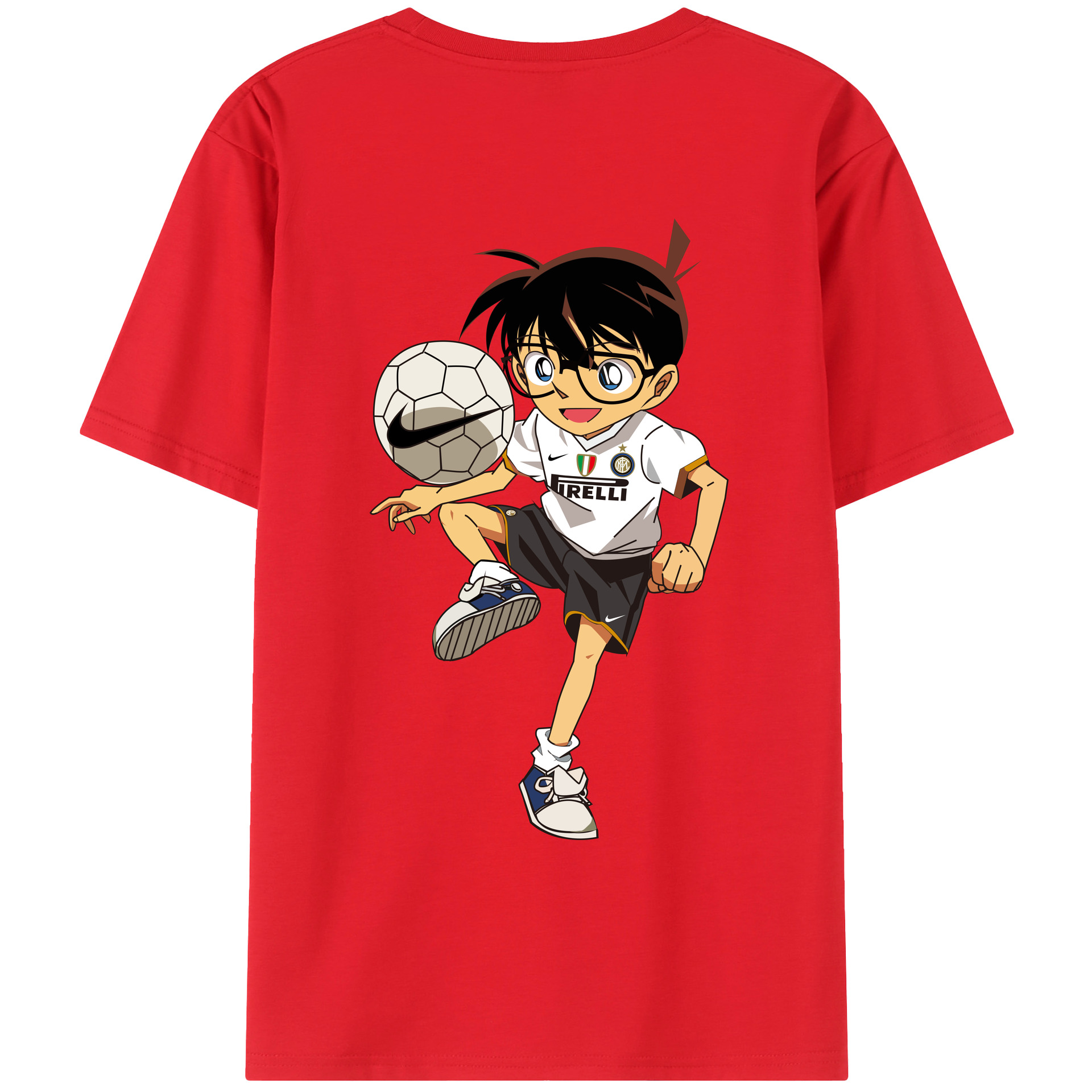 （画像用） 名探偵コナン 江戸川 コナン Detective Conan Conan Edogawa レディース半袖Tシャツ(バックプリント)