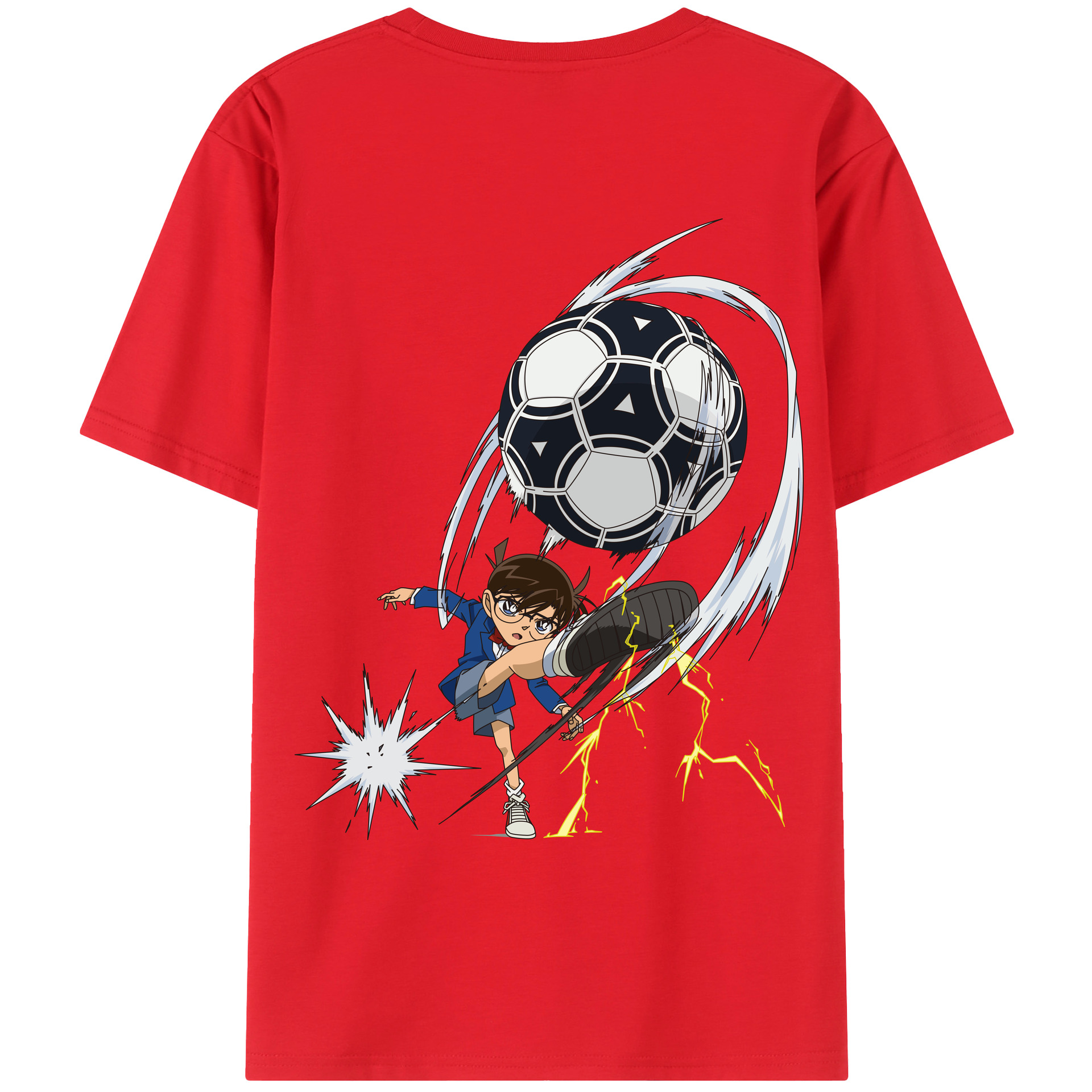 （画像用） 名探偵コナン 江戸川 コナン Detective Conan Conan Edogawa レディース半袖Tシャツ(バックプリント)