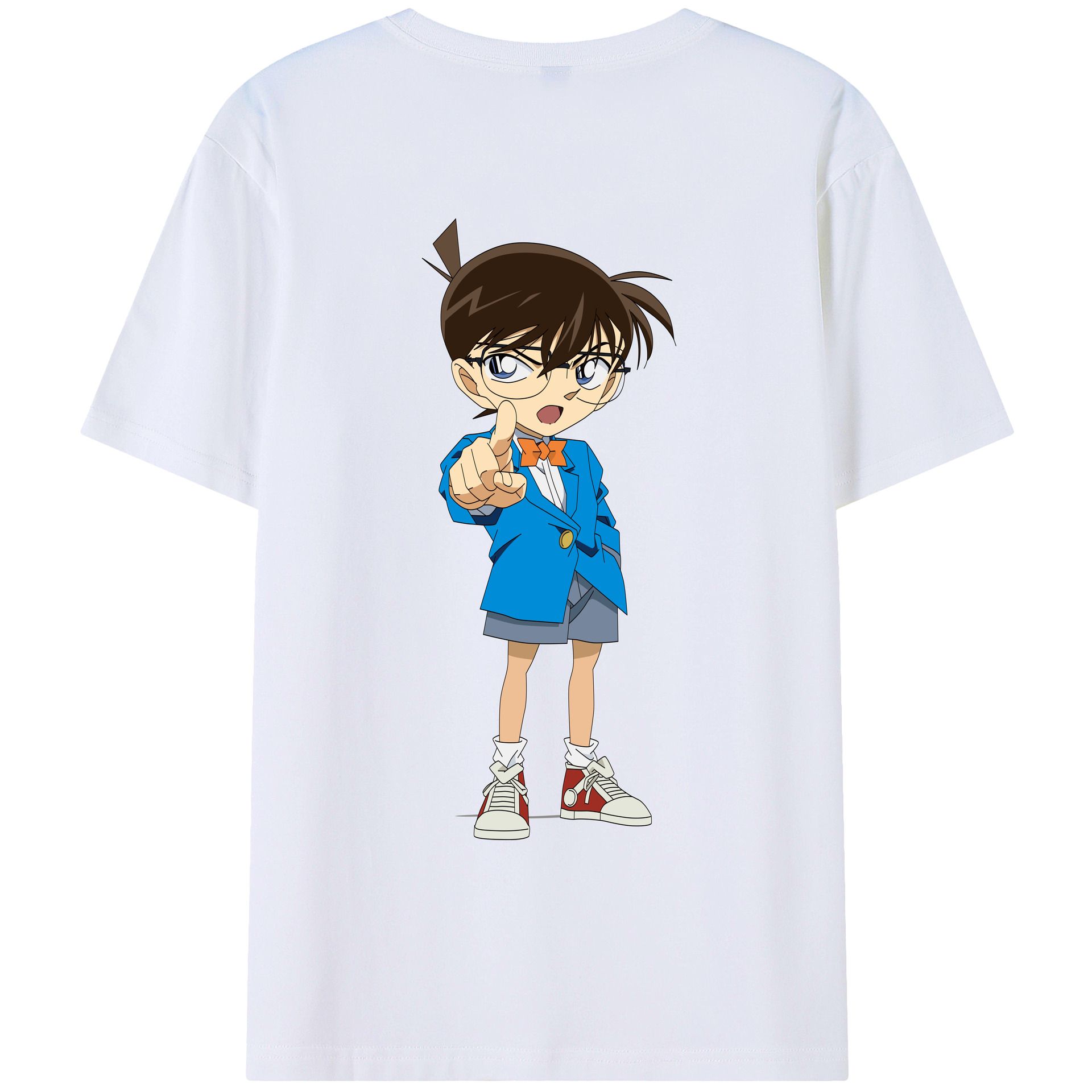 （画像用） 名探偵コナン 江戸川 コナン Detective Conan Conan Edogawa レディース半袖Tシャツ(バックプリント)