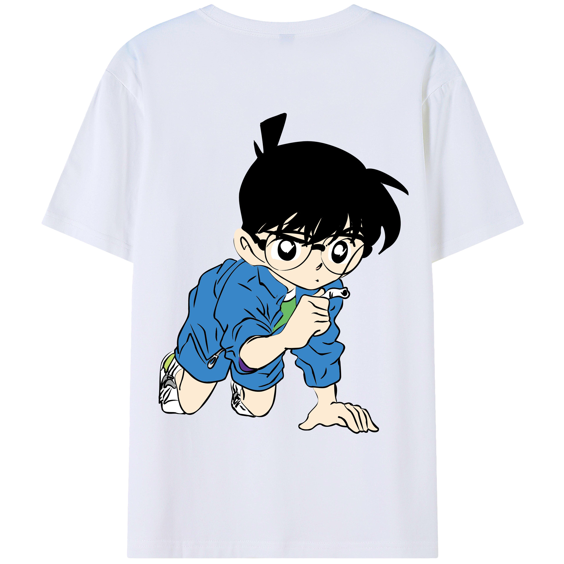 （画像用） 名探偵コナン 江戸川 コナン Detective Conan Conan Edogawa レディース半袖Tシャツ(バックプリント)