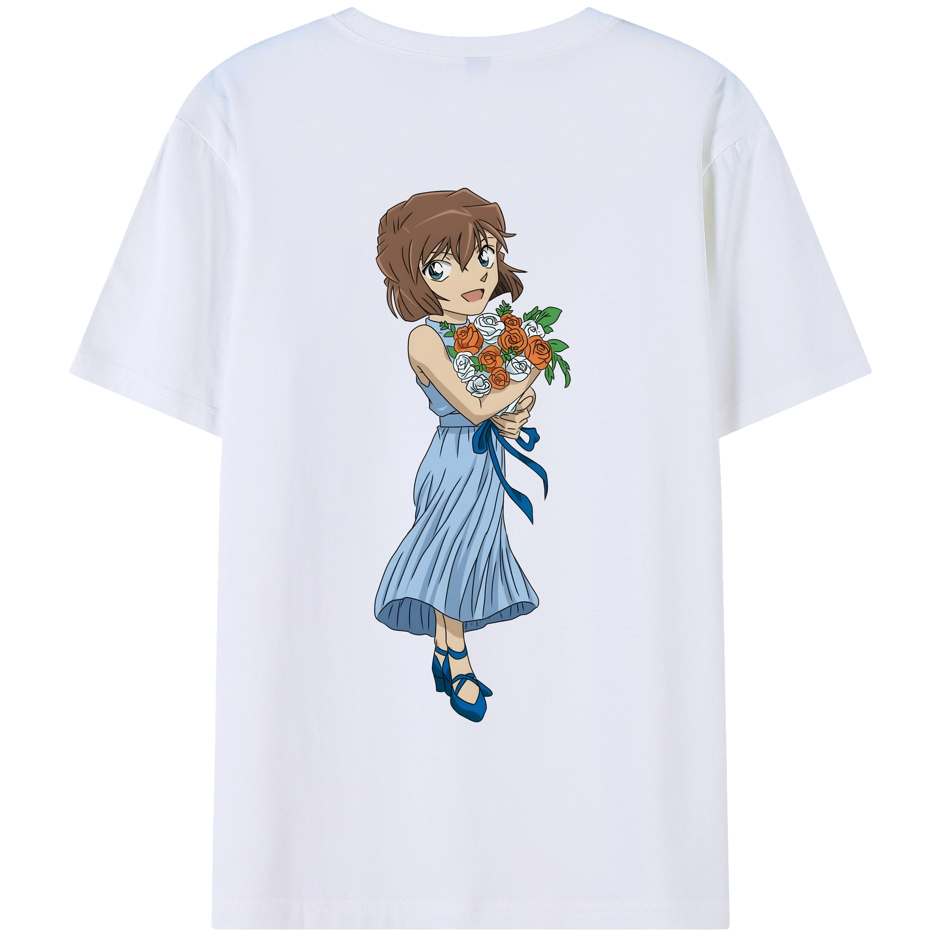 （画像用） 名探偵コナン 灰原 哀 はいばら あい Detective Conan Anita Hailey、Vi Graythorn Haibara Ai レディース半袖Tシャツ(バックプリント)