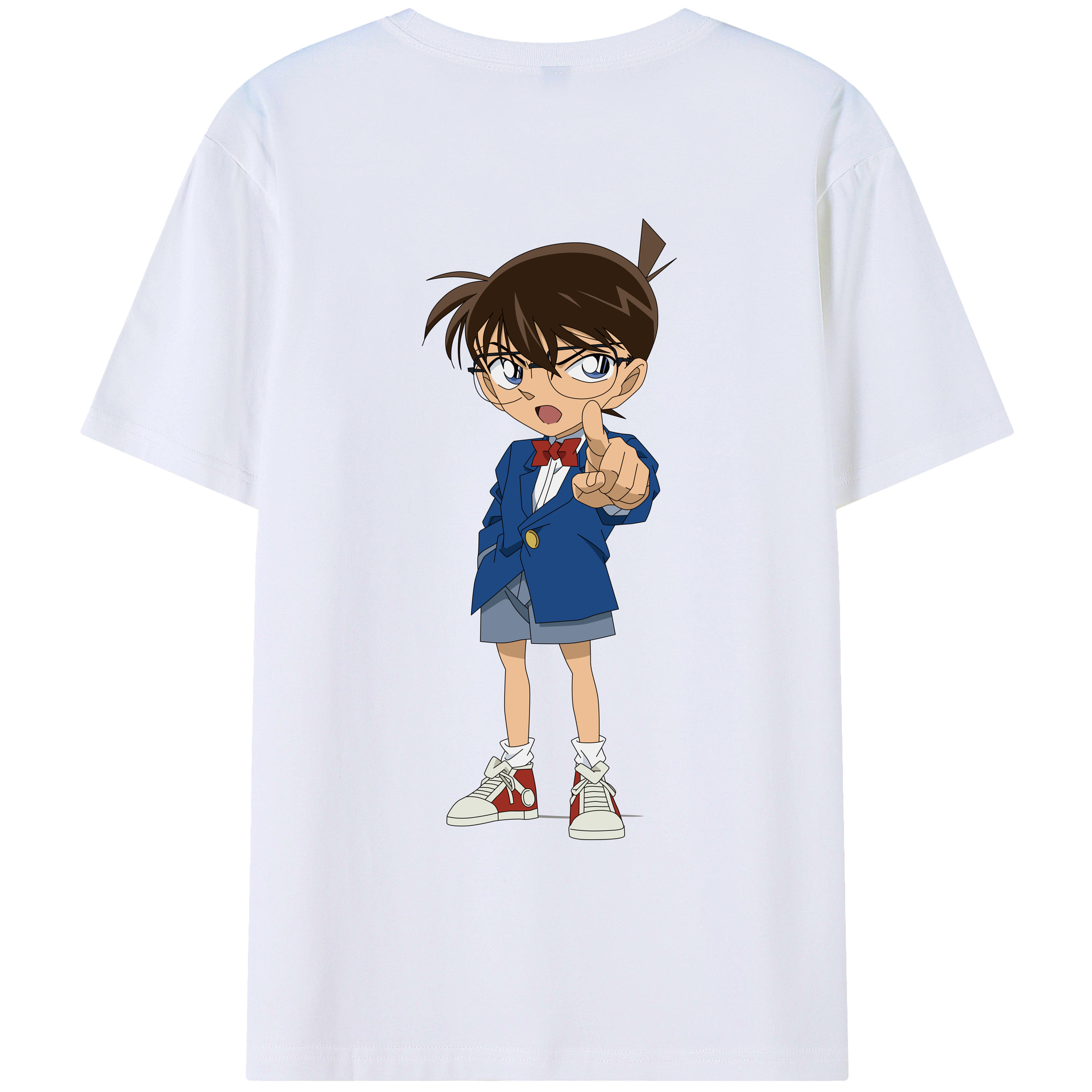 （画像用） 名探偵コナン 江戸川 コナン Detective Conan Conan Edogawa レディース半袖Tシャツ(バックプリント)