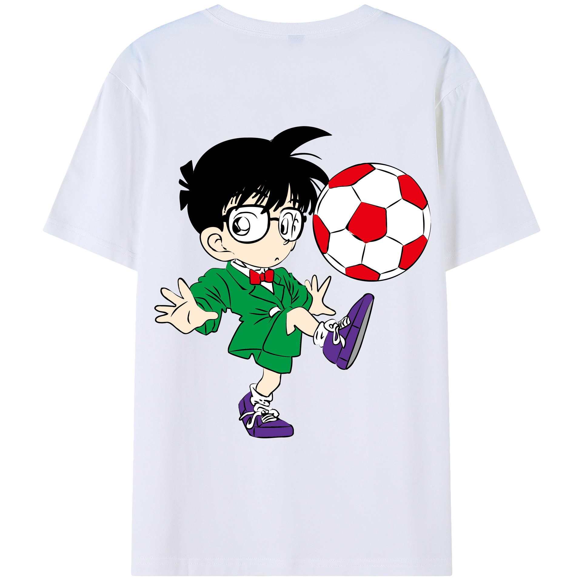 （画像用） 名探偵コナン 江戸川 コナン Detective Conan Conan Edogawa レディース半袖Tシャツ(バックプリント)