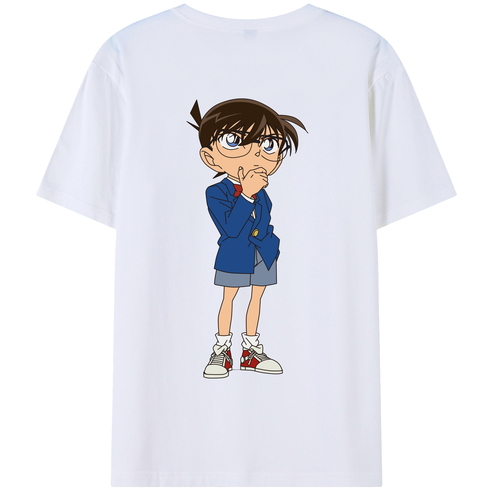 （画像用） 名探偵コナン 江戸川 コナン Detective Conan Conan Edogawa レディース半袖Tシャツ(バックプリント)