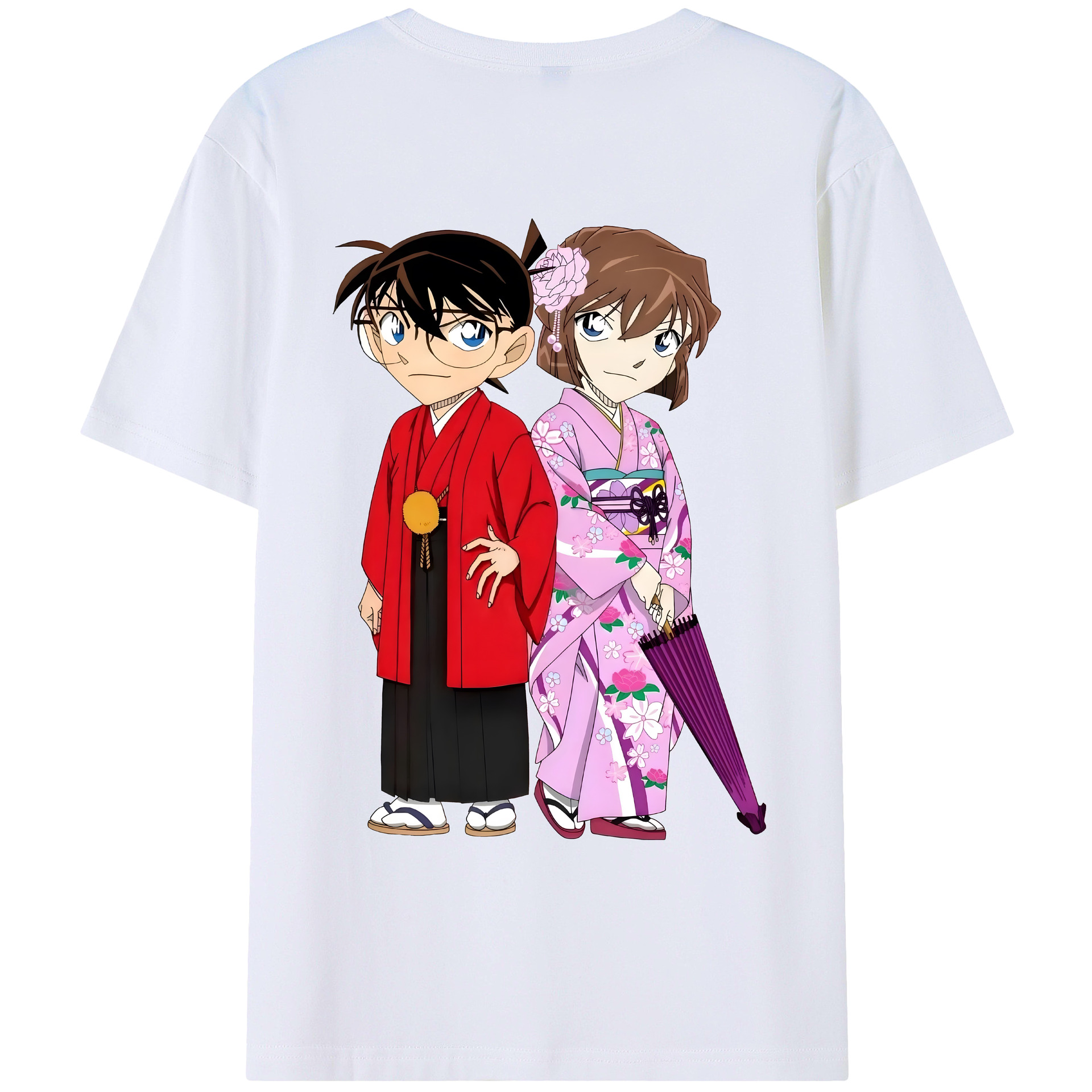 （画像用） 名探偵コナン 江戸川 コナン Detective Conan Conan Edogawa レディース半袖Tシャツ(バックプリント)