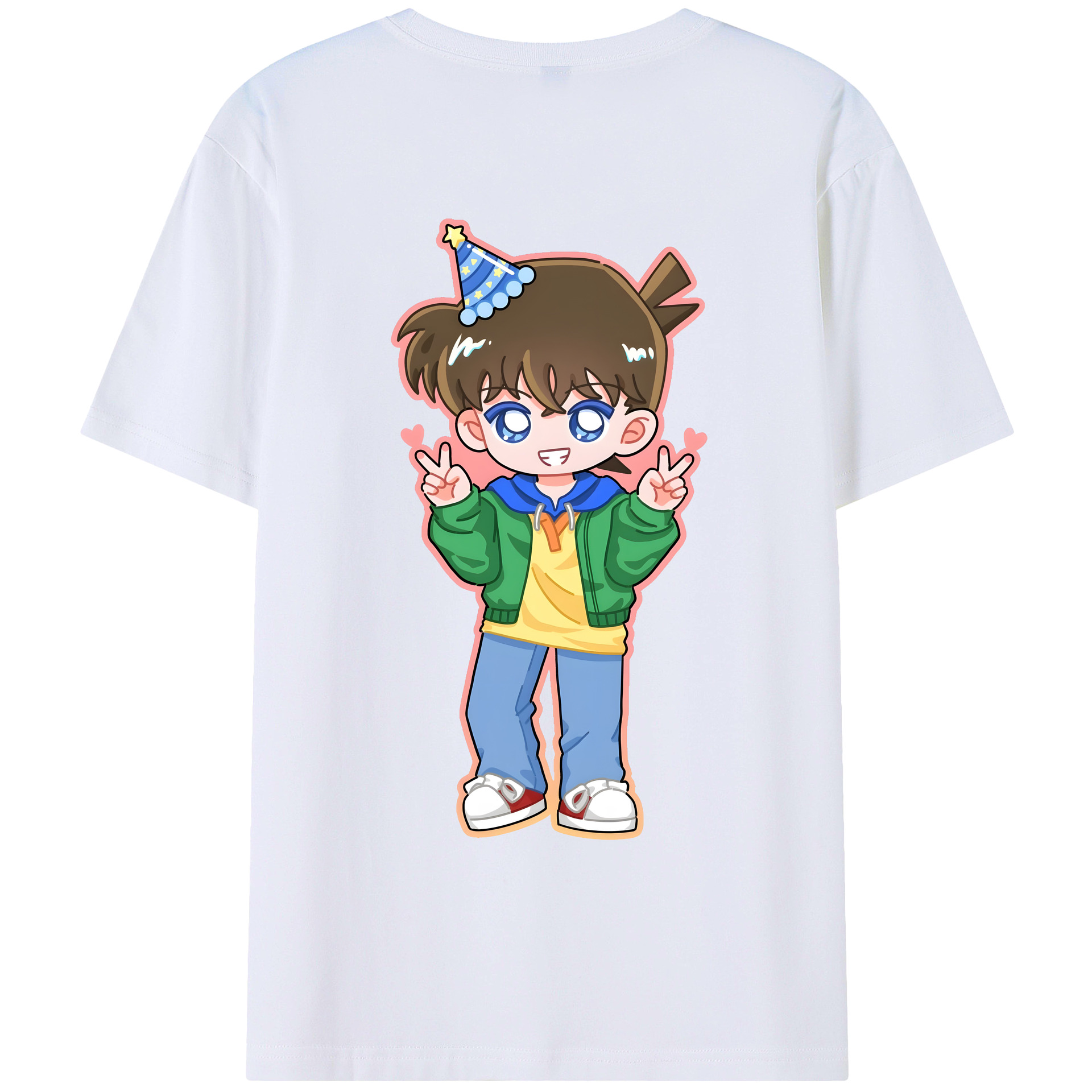 （画像用） 名探偵コナン 江戸川 コナン Detective Conan Conan Edogawa レディース半袖Tシャツ(バックプリント)