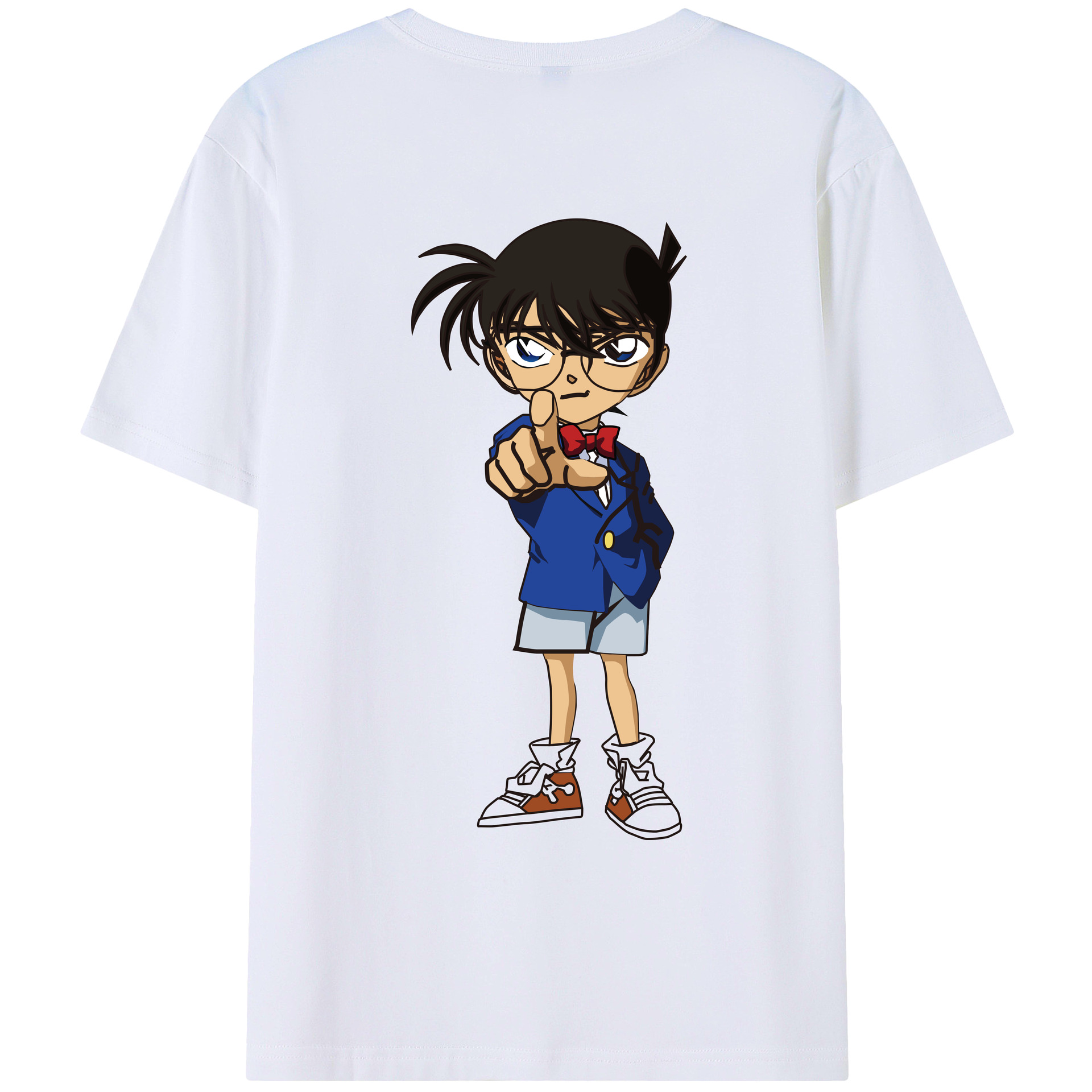 （画像用） 名探偵コナン 江戸川 コナン Detective Conan Conan Edogawa レディース半袖Tシャツ(バックプリント)