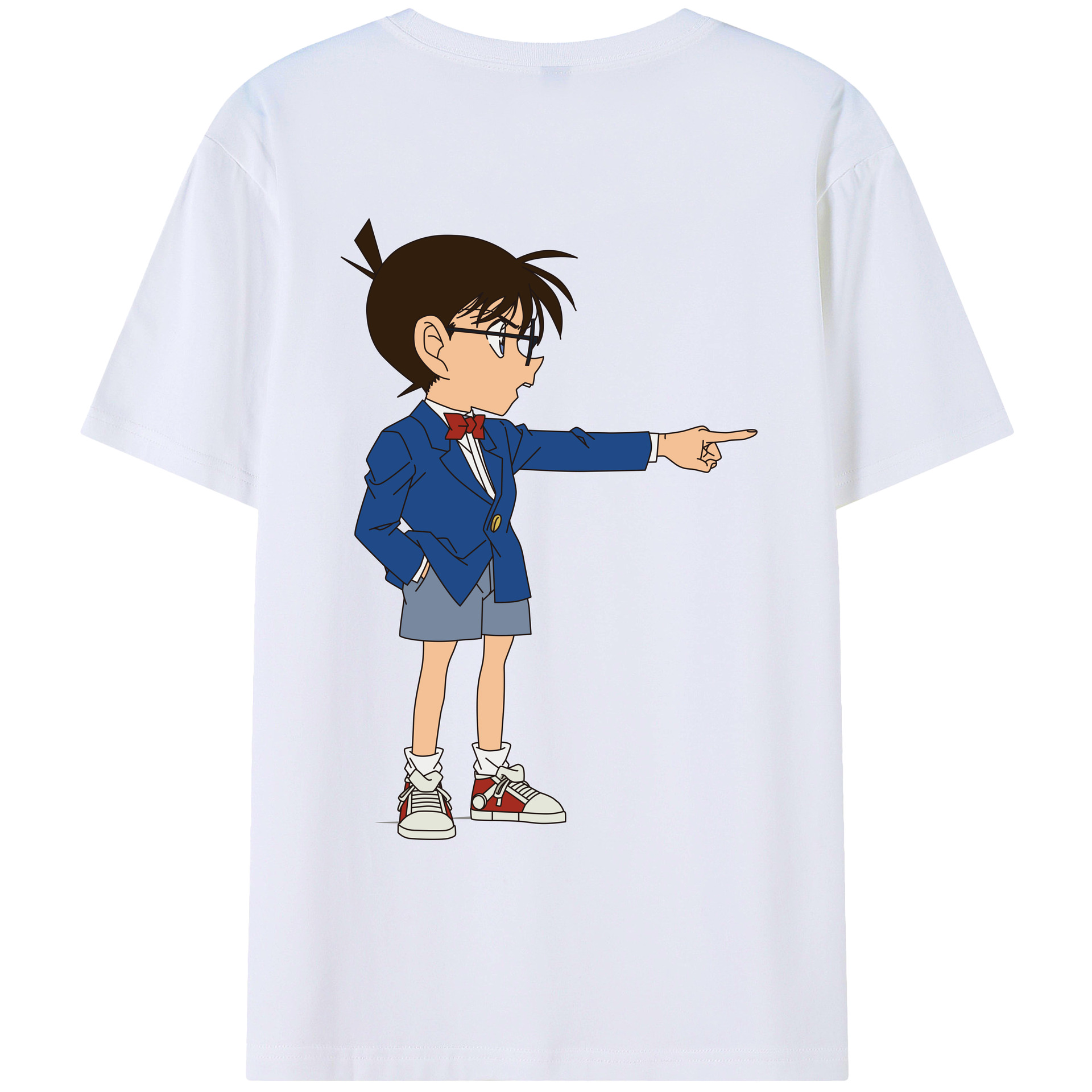 （画像用） 名探偵コナン 江戸川 コナン Detective Conan Conan Edogawa レディース半袖Tシャツ(バックプリント)